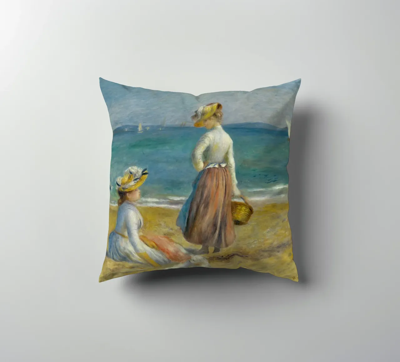 Renoir - On the beach decorative cushion by ARTOTHEK