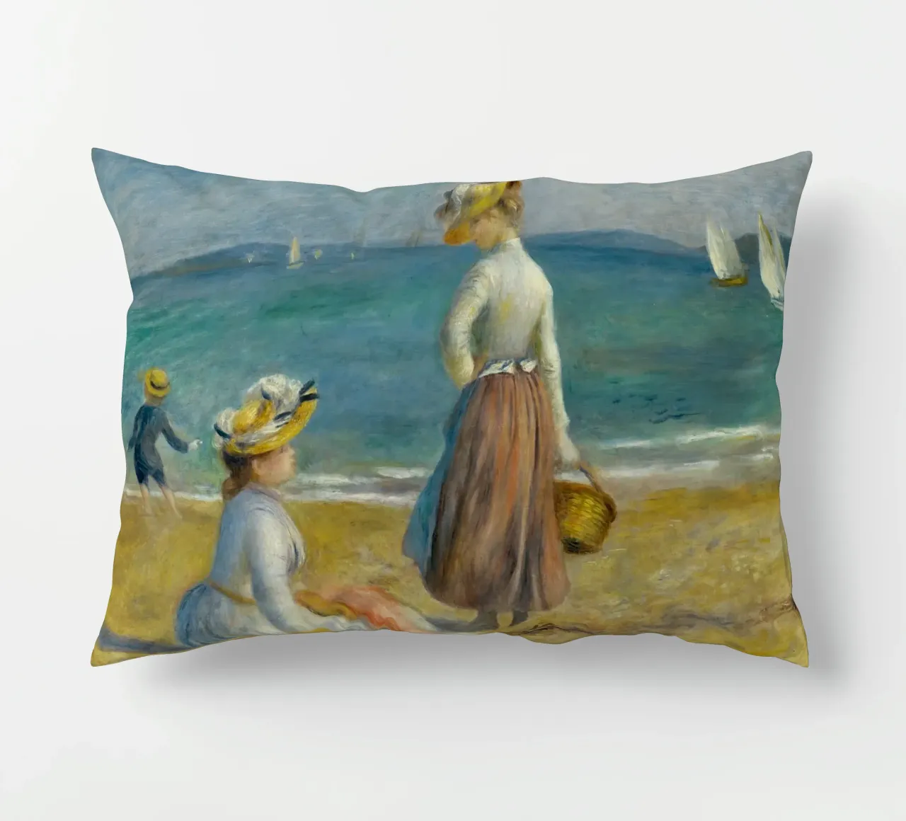 Renoir - On the beach decorative cushion by ARTOTHEK