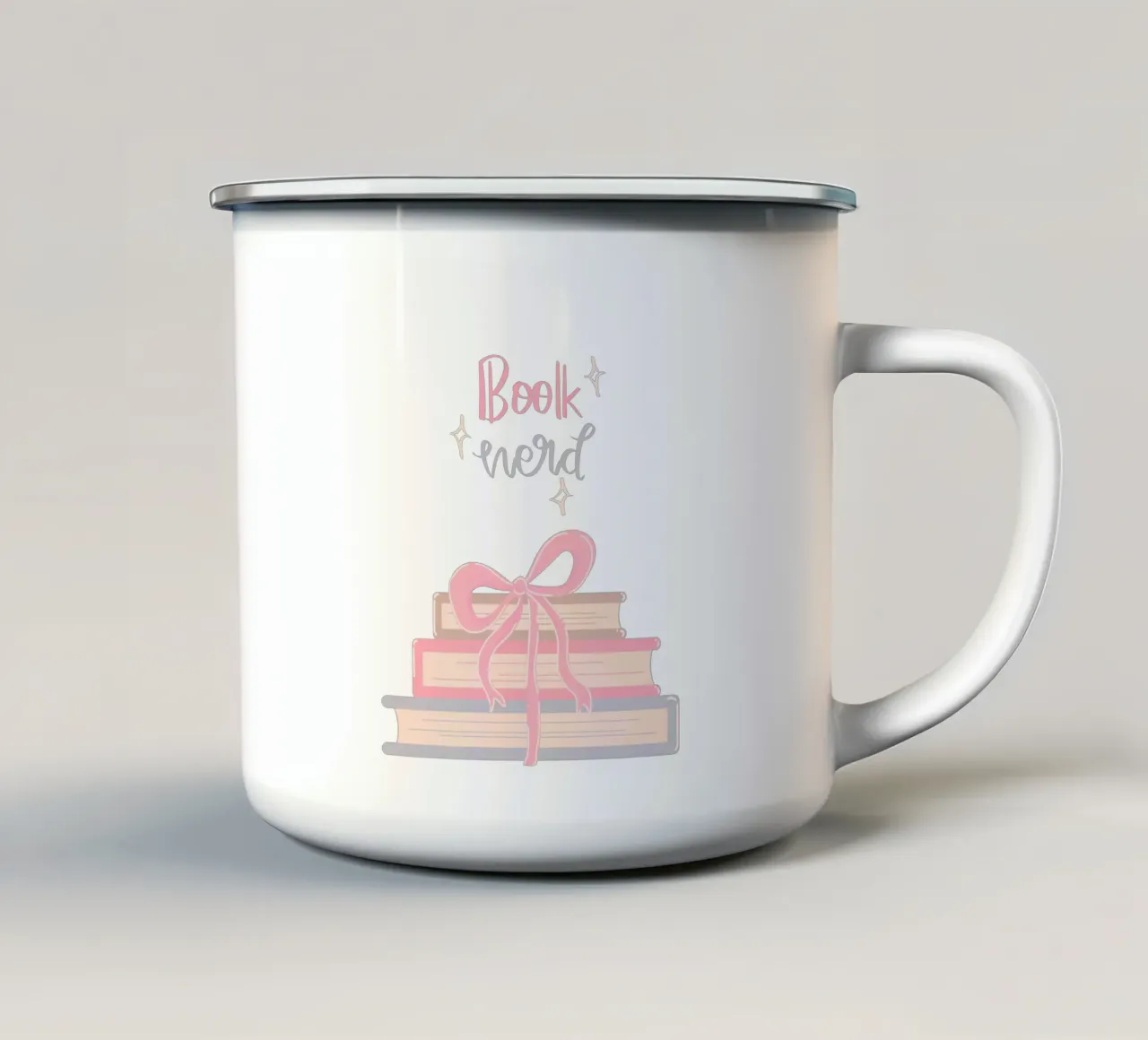 Book nerd print, Book lover Tote bag emaille mok van pdigitalprints