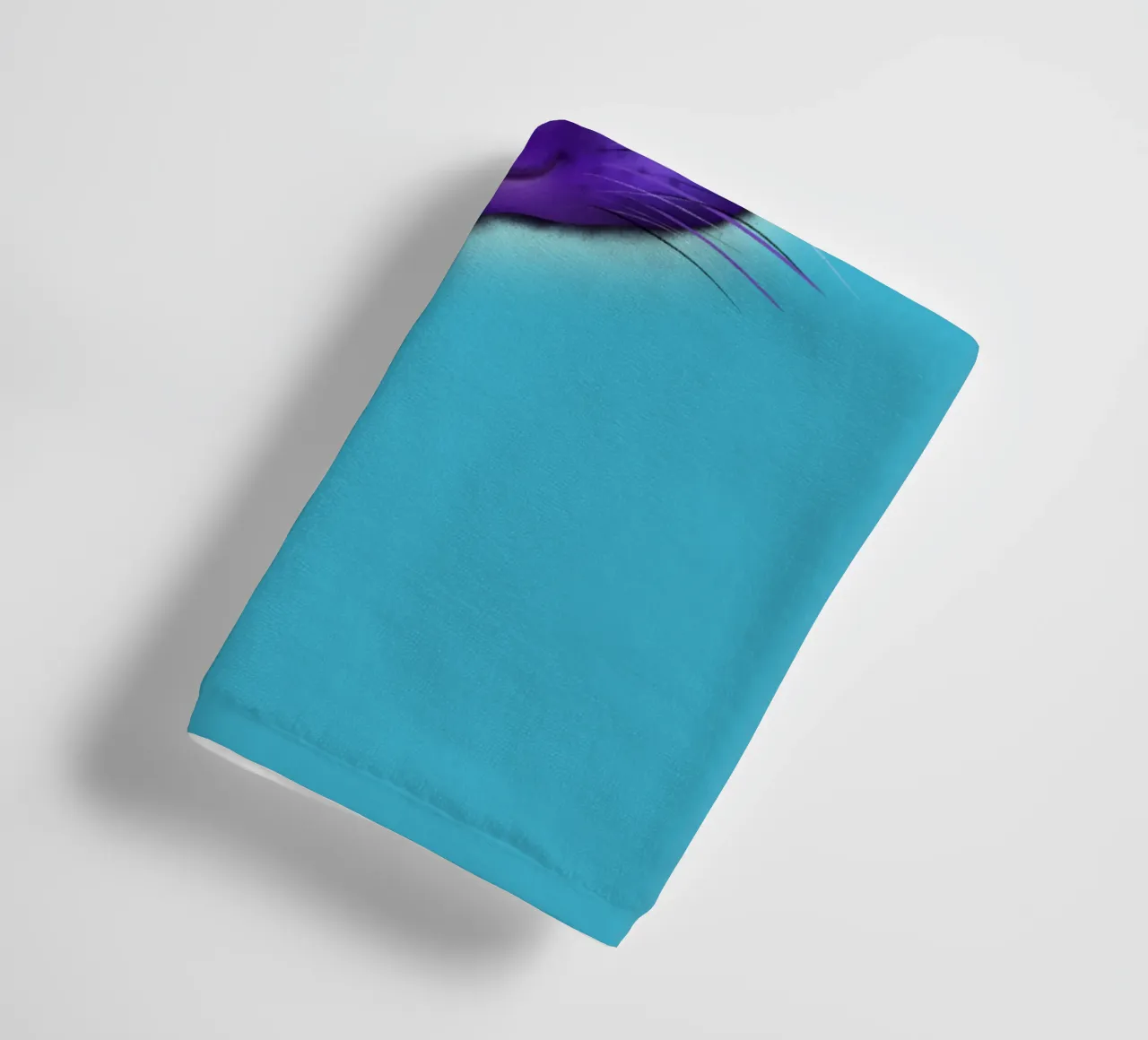 Purple cat portrait towel by BwiseLizzy