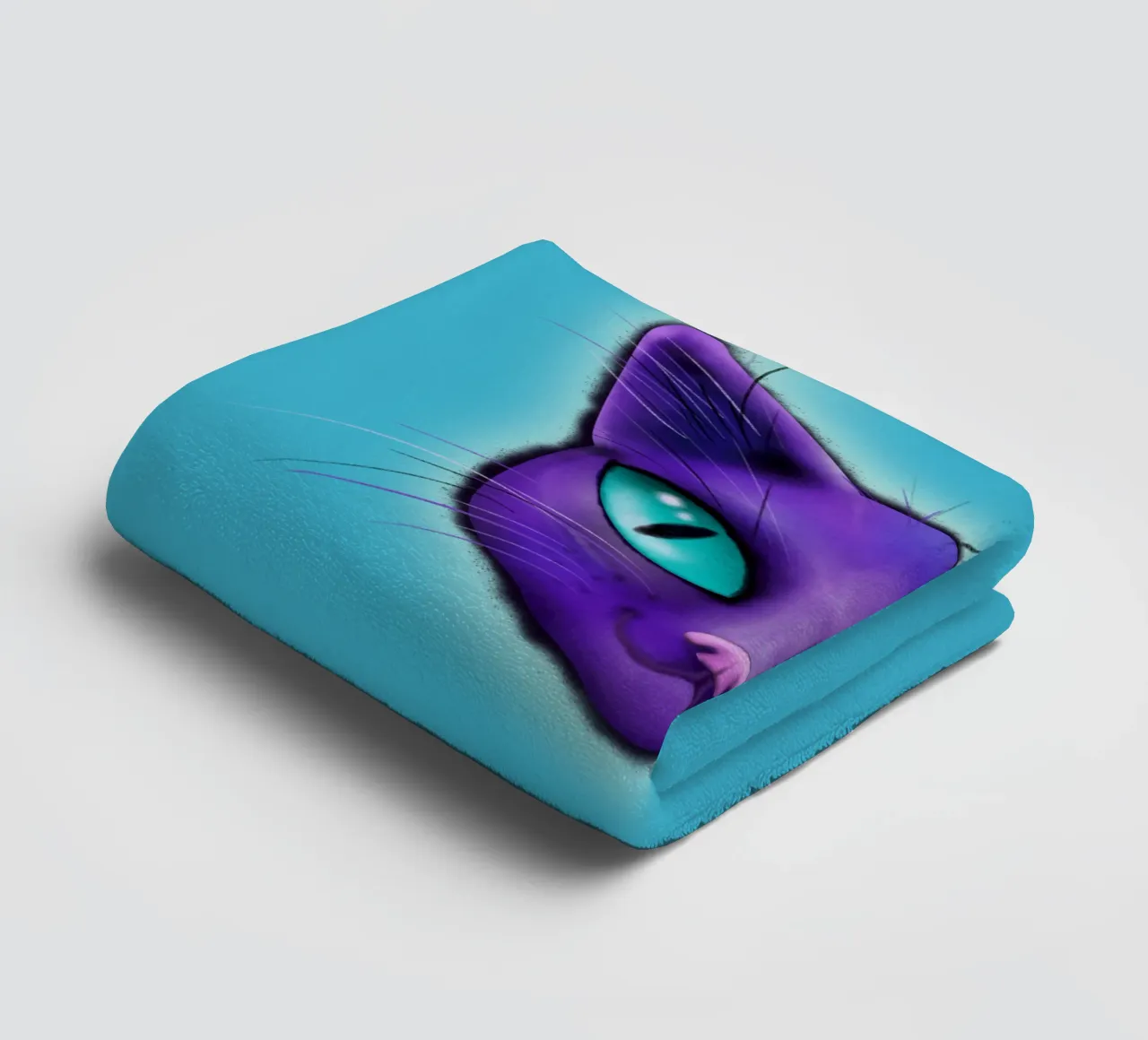 Purple cat portrait towel by BwiseLizzy