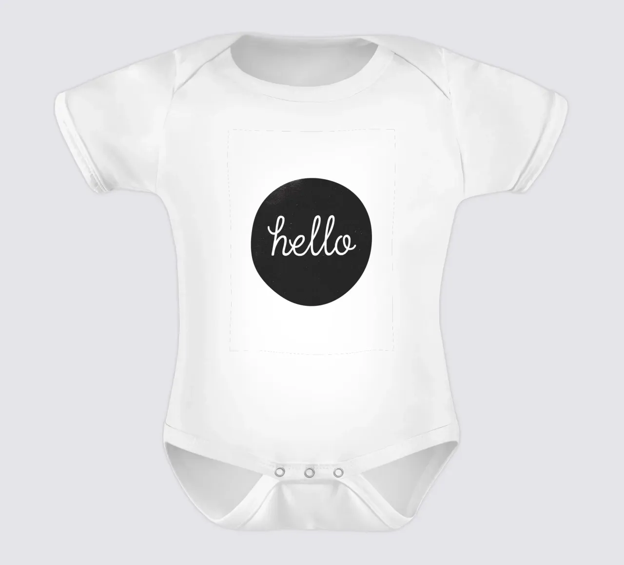 Hello - Design minimalista di benvenuto body neonato maniche corte da Whole©