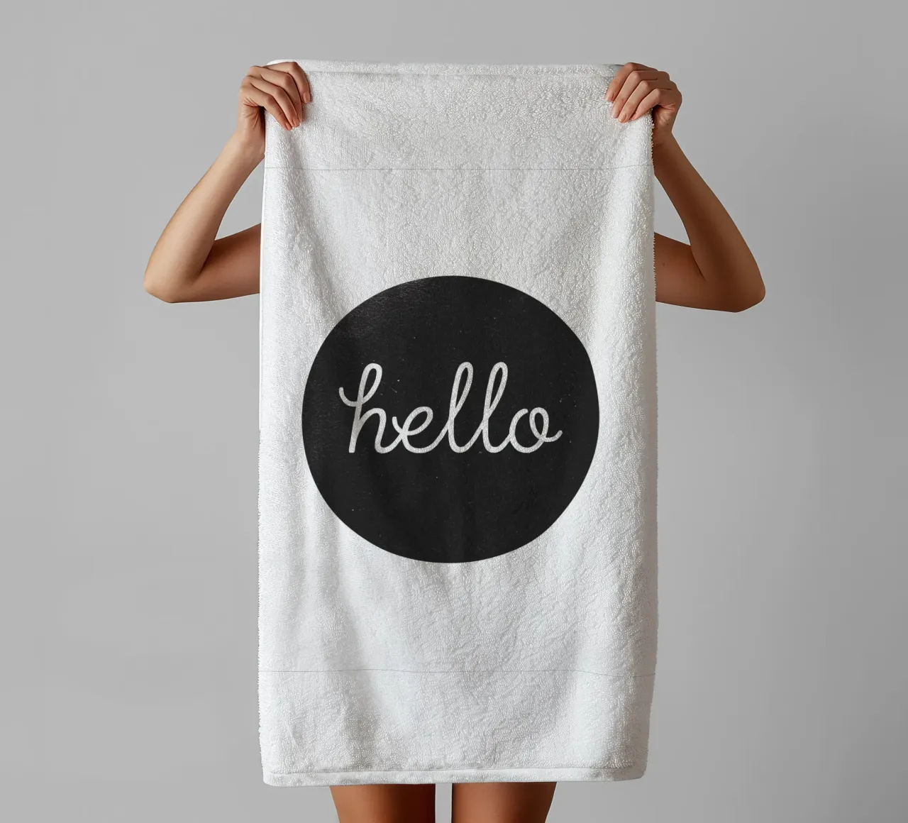 Hello – Minimalistisches Willkommensdesign Handtuch von Whole©
