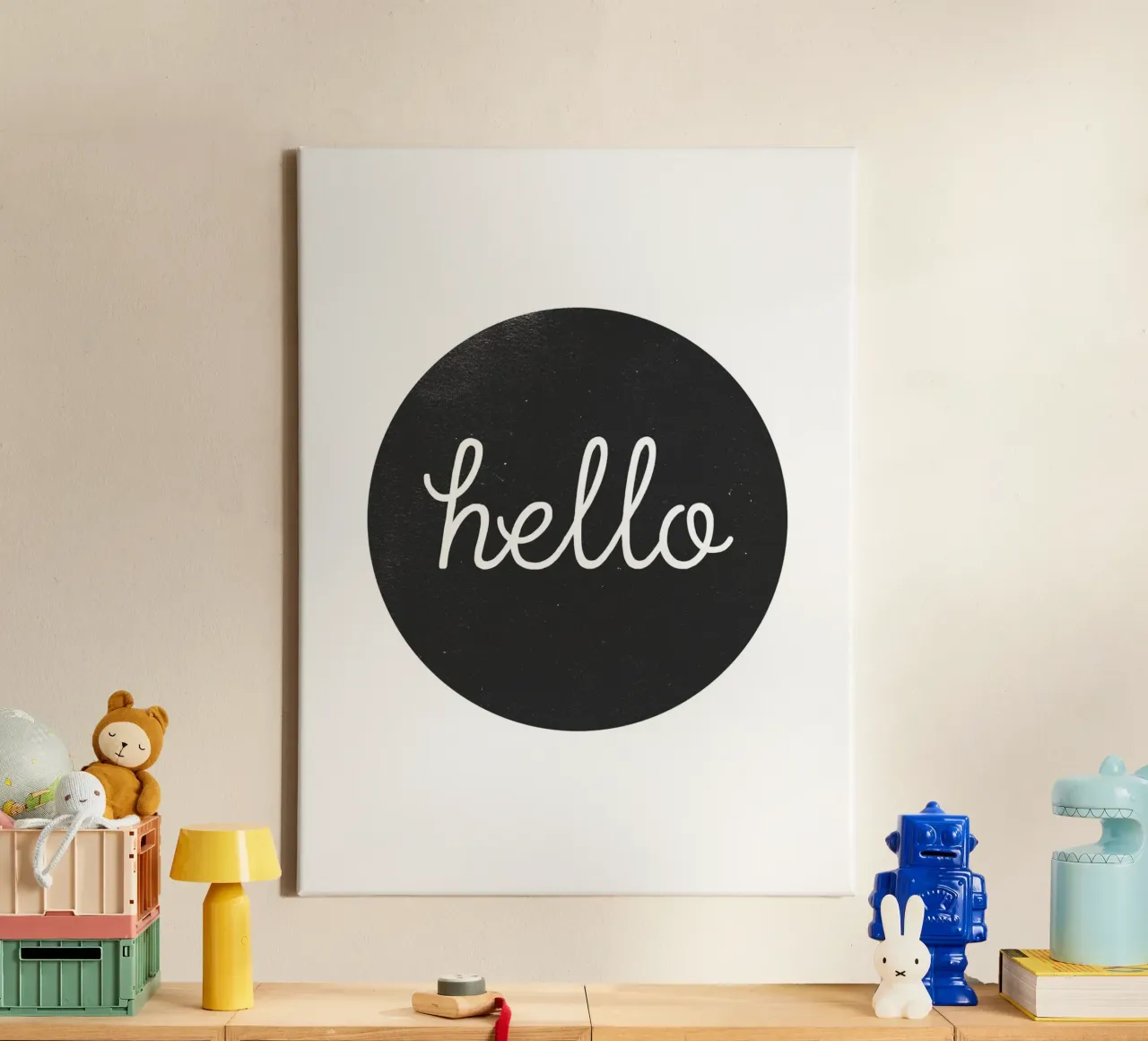 Hello - Minimalist welcome design canvas by Whole©