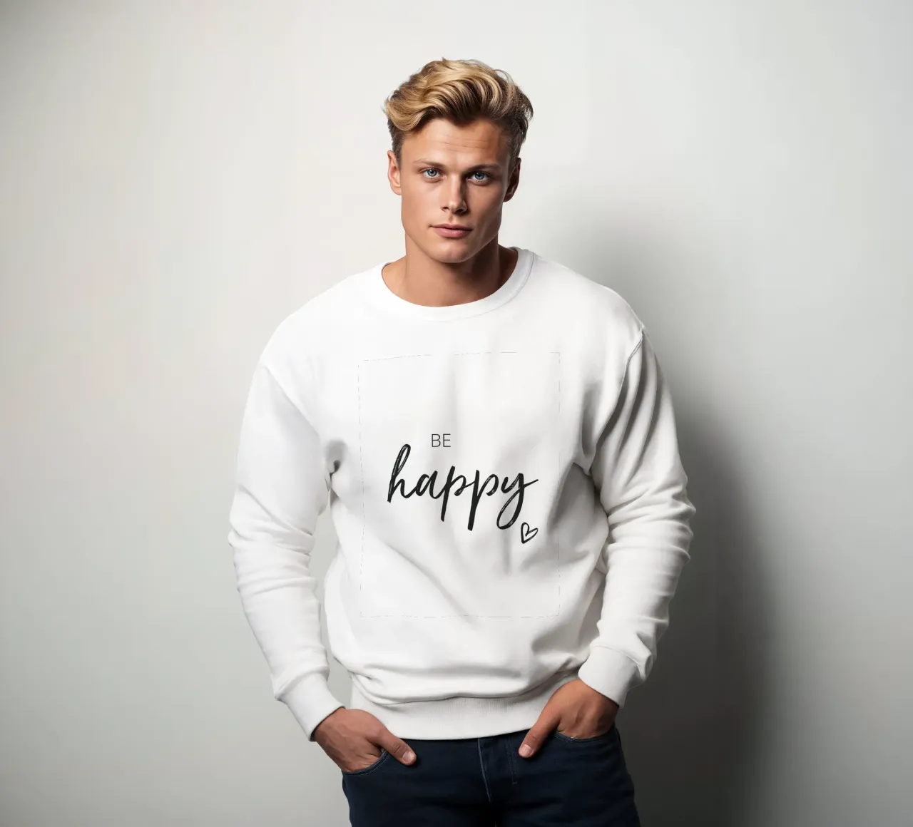 Be Happy - Design tipografico di ispirazione felpa da Whole©