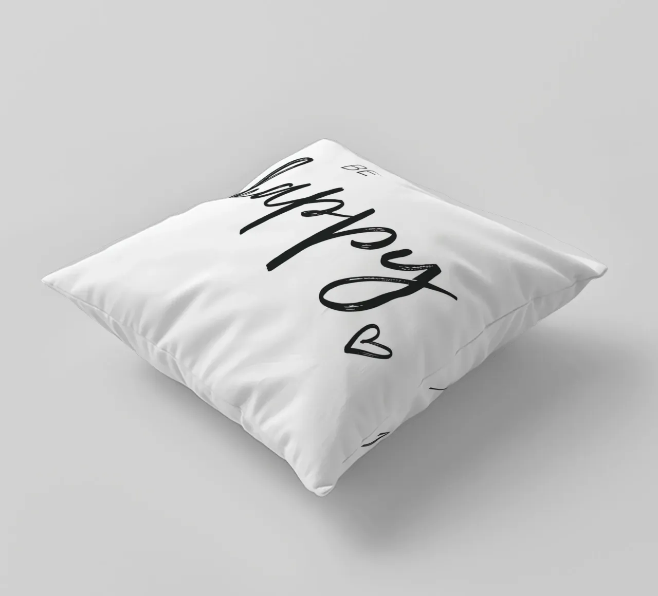 Be Happy - Design tipografico di ispirazione cuscino da Whole©