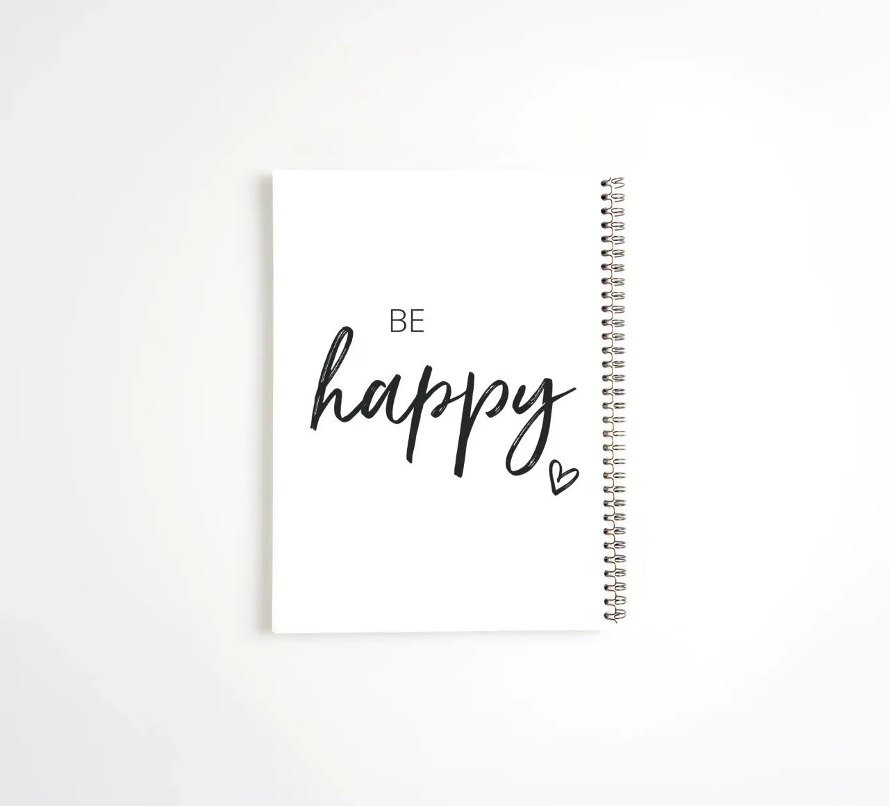 Be Happy - Inspiring typography design spiral notebook by Whole©