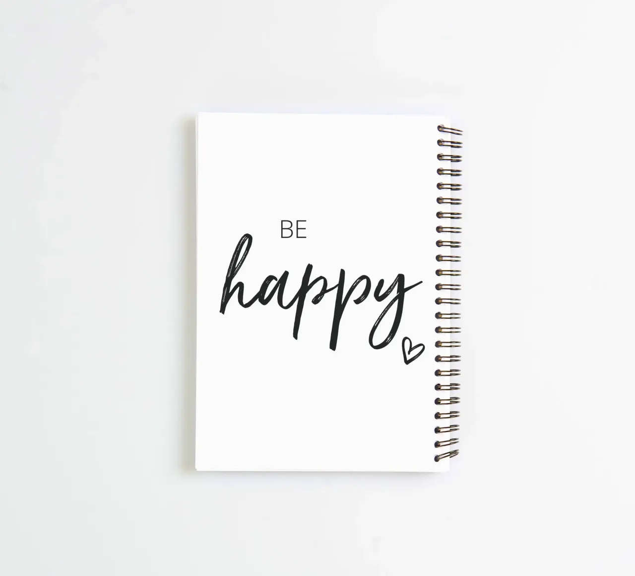 Be Happy - Inspiring typography design spiral notebook by Whole©