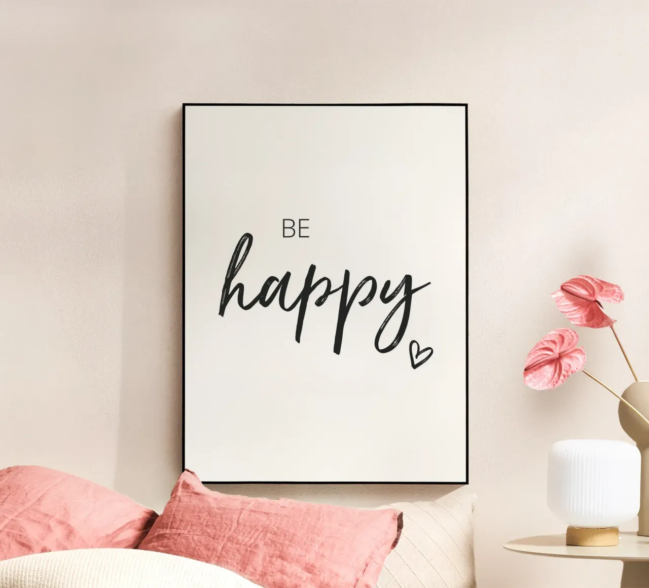 Be Happy - Design tipografico di ispirazione plexiglass da Whole©