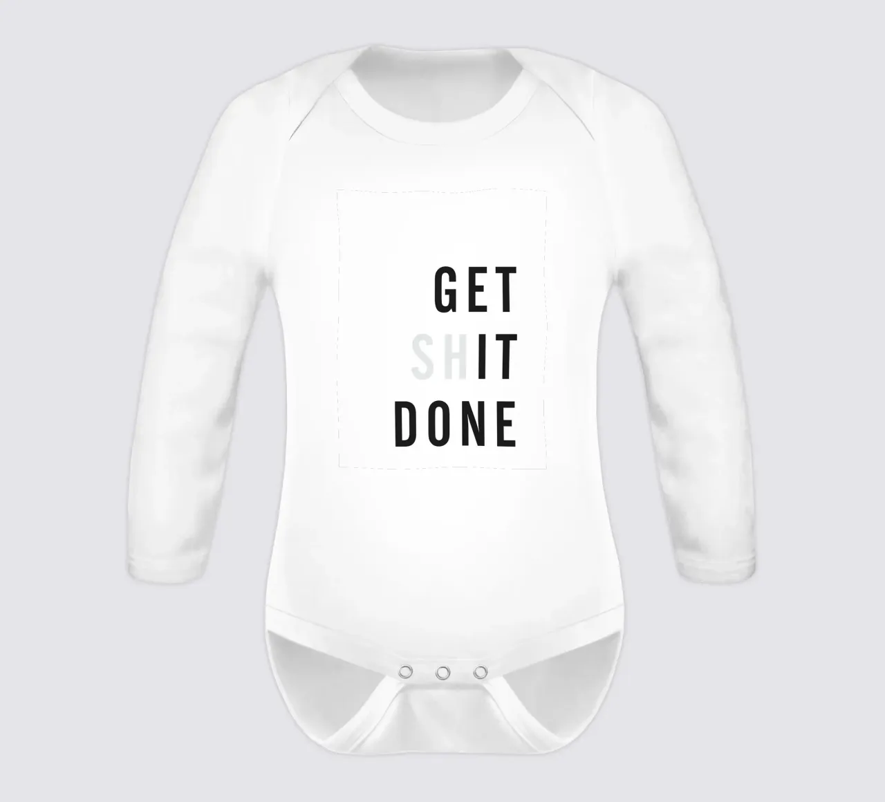 Motivationsspruch "Get Shit Done" – Moderne Wandkunst Langarm Babybody von Whole©