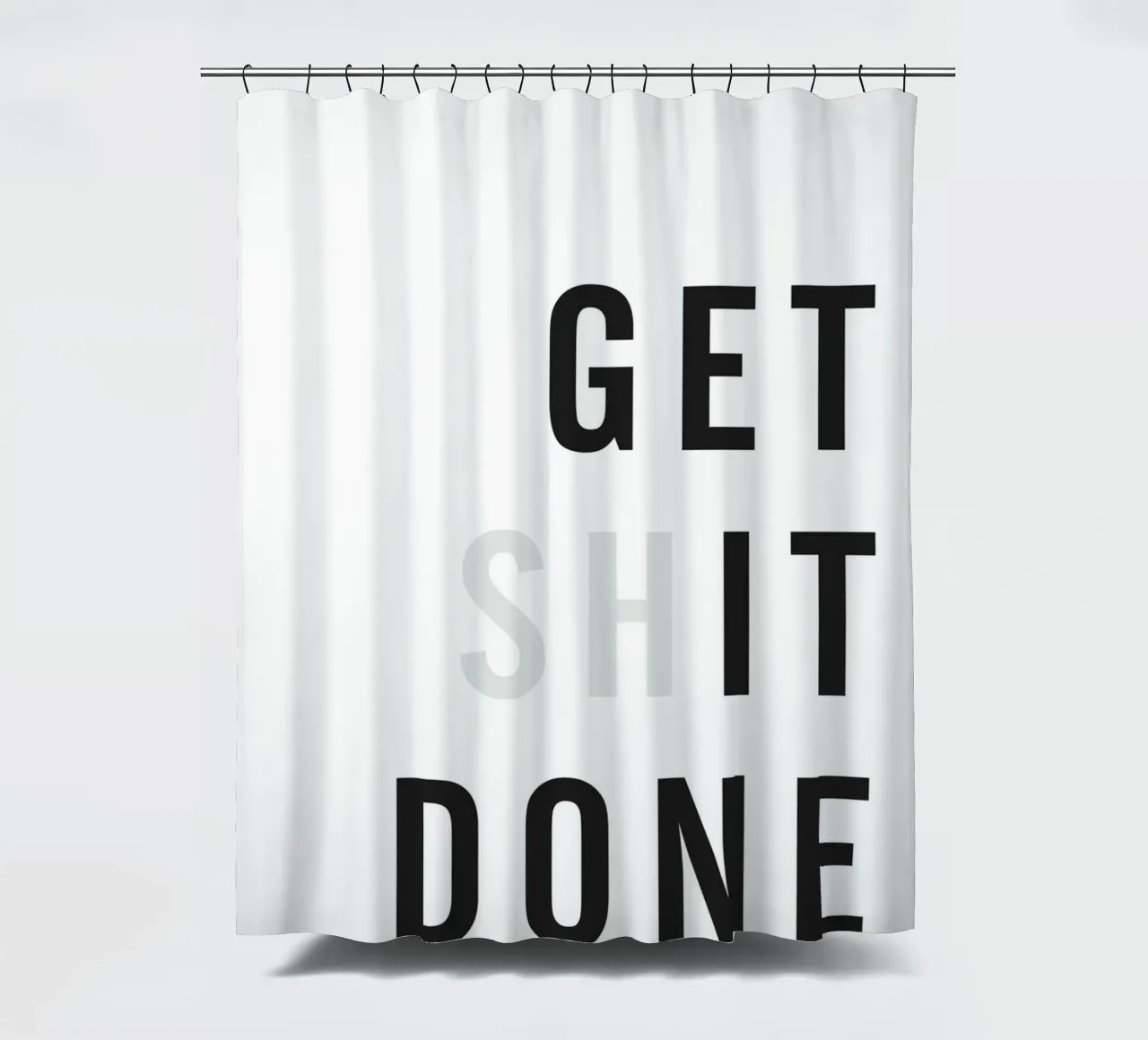Motivational slogan "Get Shit Done" - Modern wall art shower curtain by Whole©