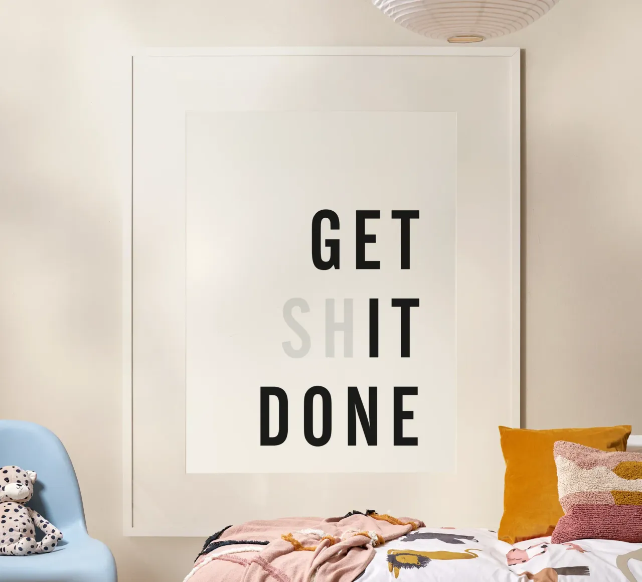 Motivationsspruch "Get Shit Done" – Moderne Wandkunst Hahnemühle von Whole©