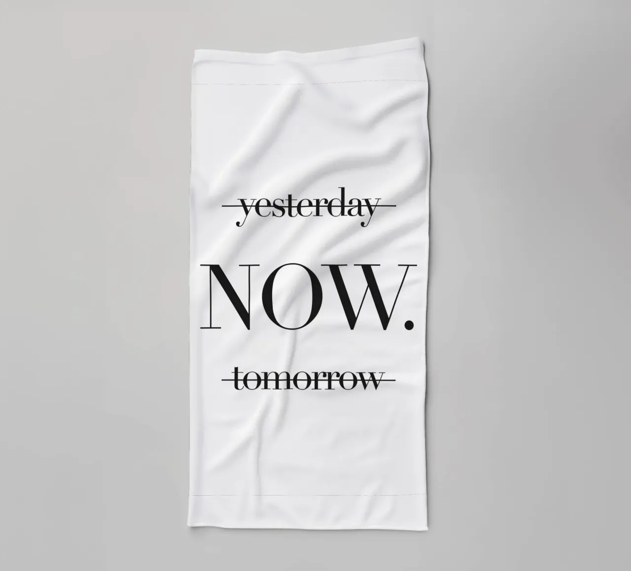 Live now - Minimalist motivational design towel by Whole©