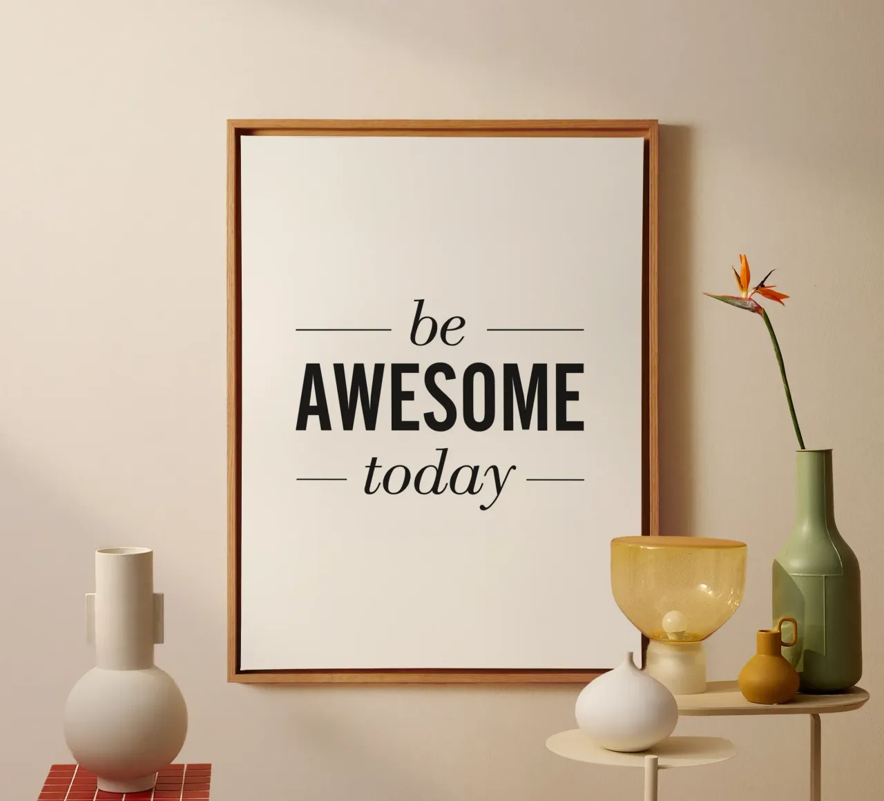 Inspiring motivation - Be Awesome Today canvas with Floater frame by Whole©