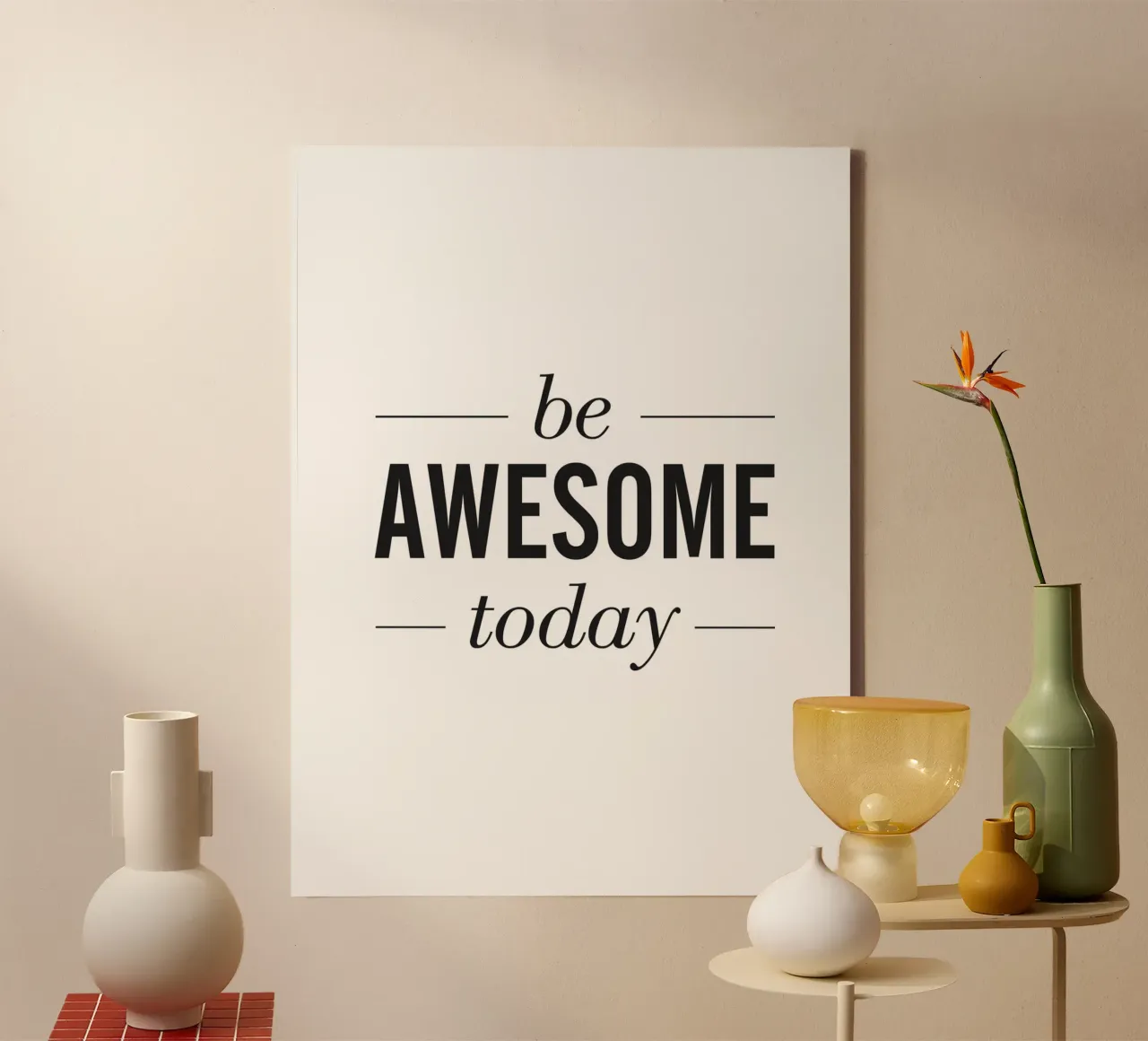 Inspiring motivation - Be Awesome Today canvas with Floater frame by Whole©