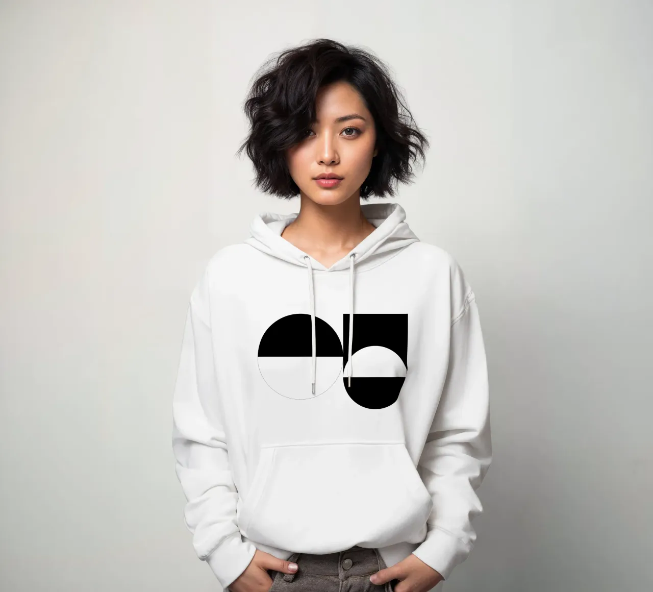 Bianco e nero 03 felpa con cappuccio da KHouse Studio