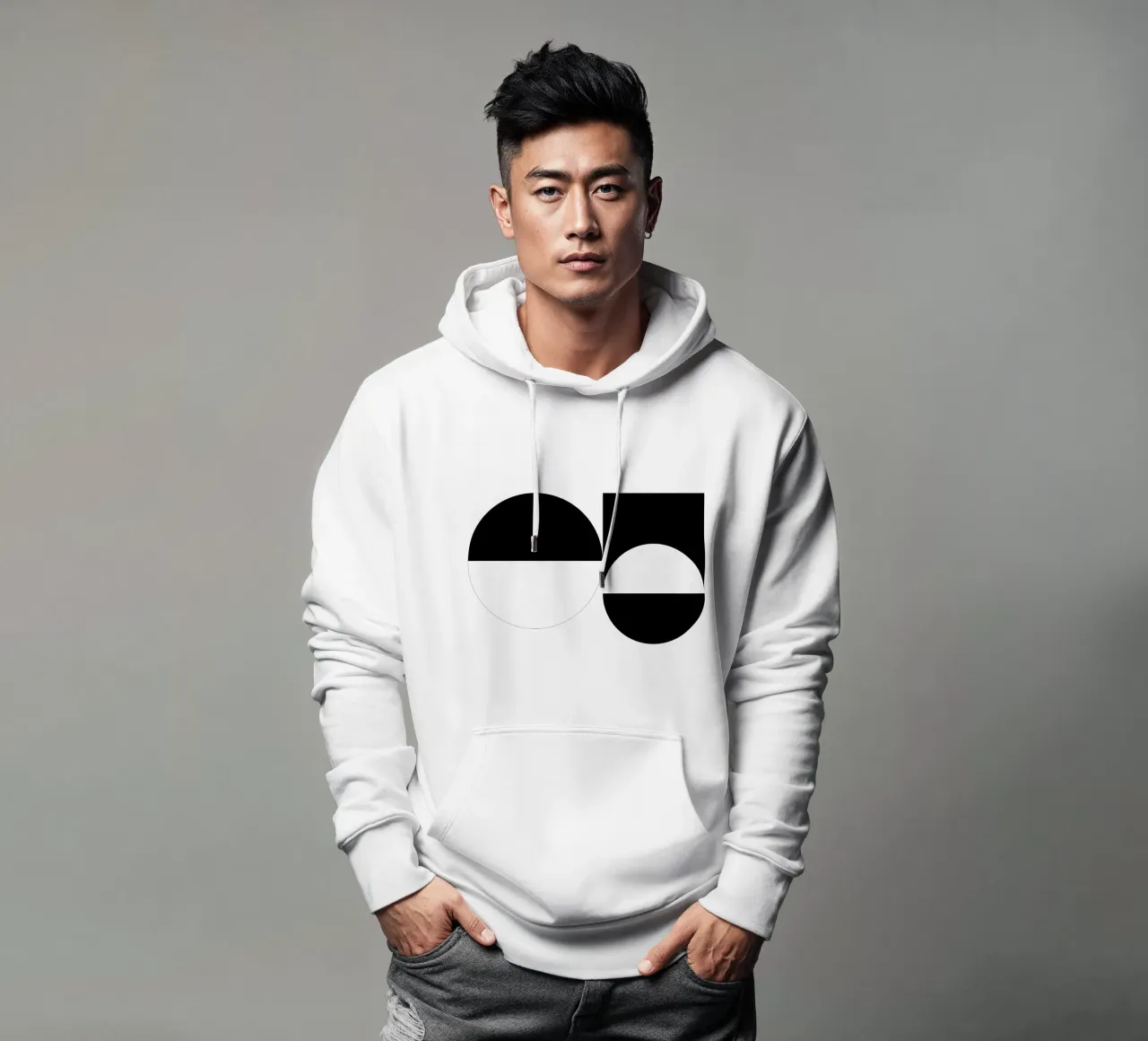 Bianco e nero 03 felpa con cappuccio da KHouse Studio