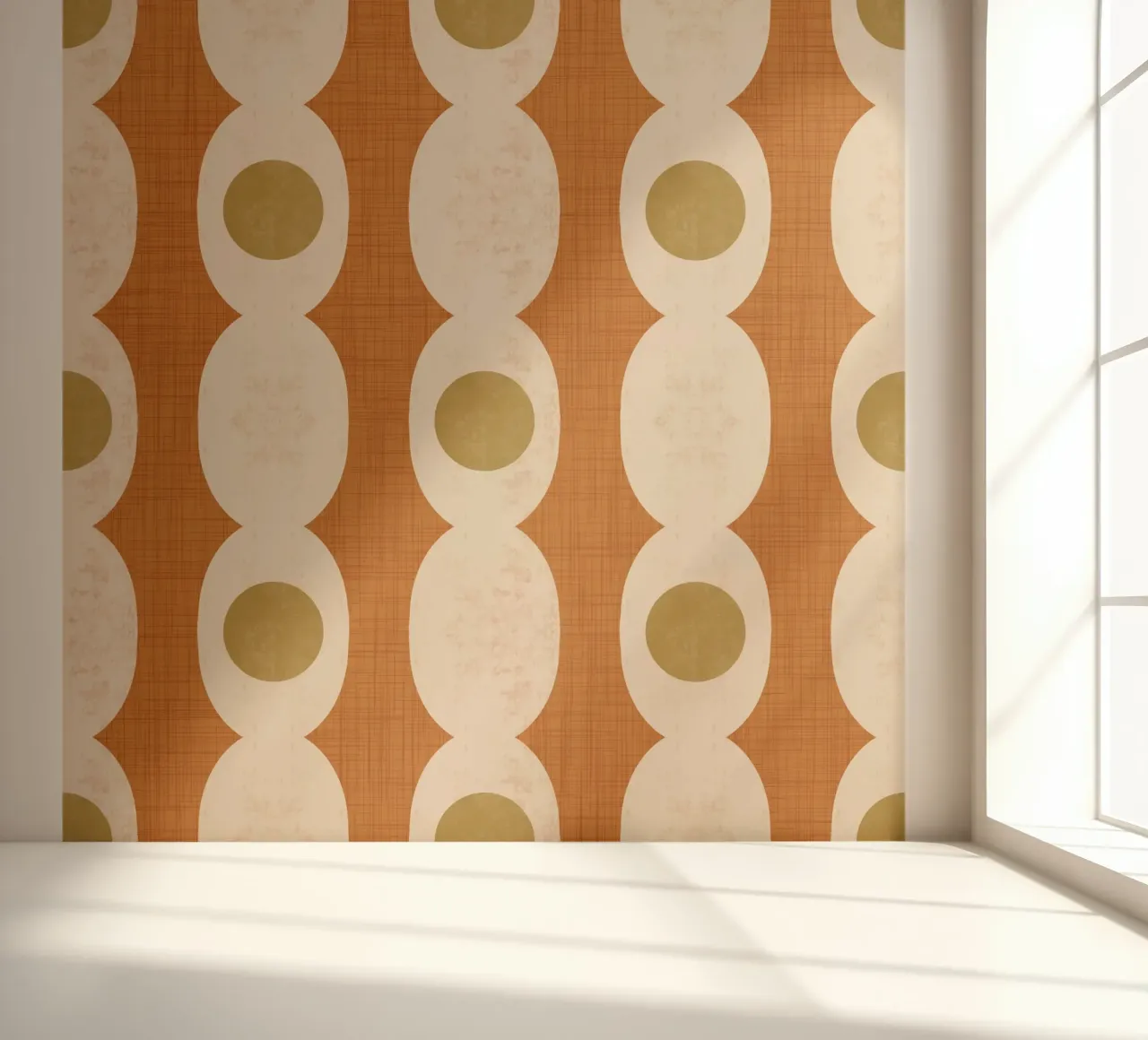 Retro Mod Geo Chain - Ocher - Mid Century Modern papier peint photo de susanacosta