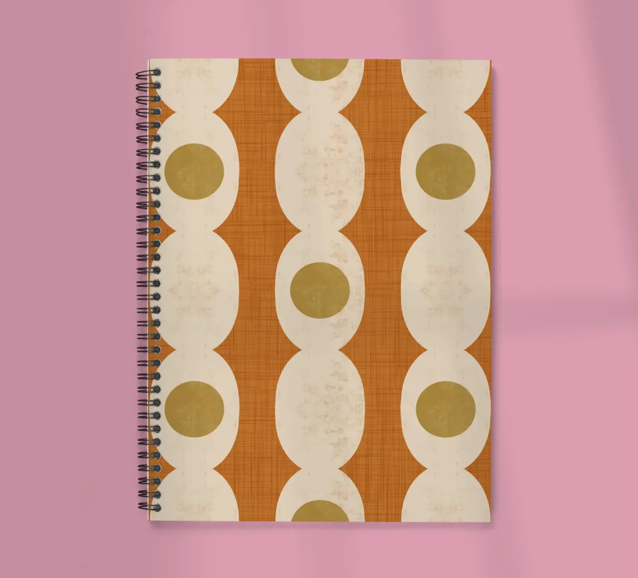 Retro Mod Geo Chain - Ocher - Mid Century Modern Ringbuch von susanacosta