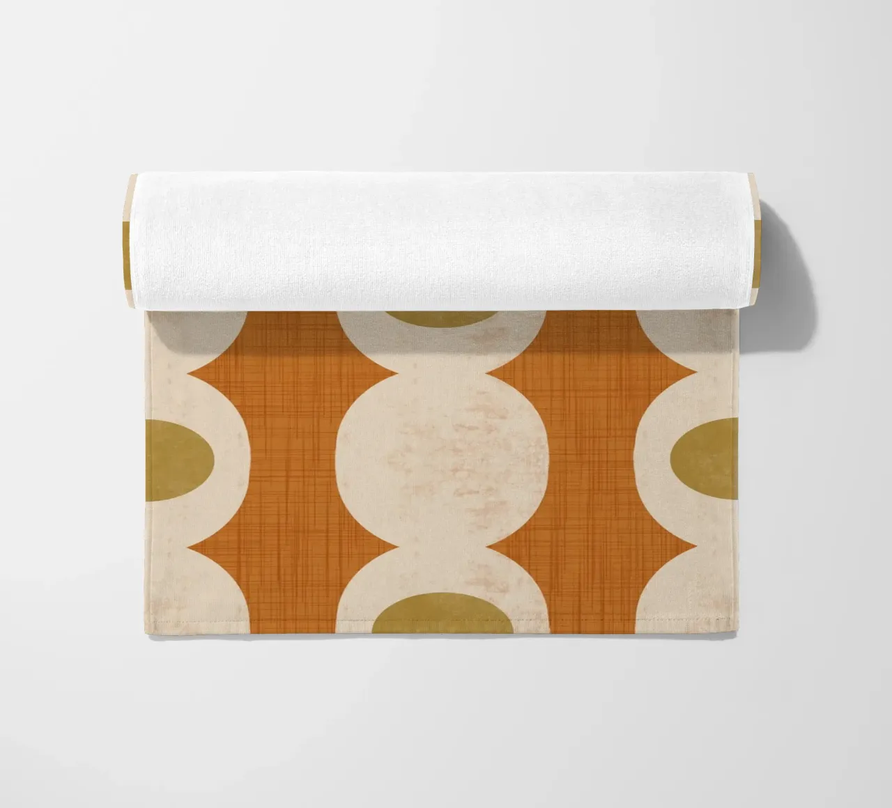 Retro Mod Geo Chain - Ocher - Mid Century Modern telo mare da susanacosta