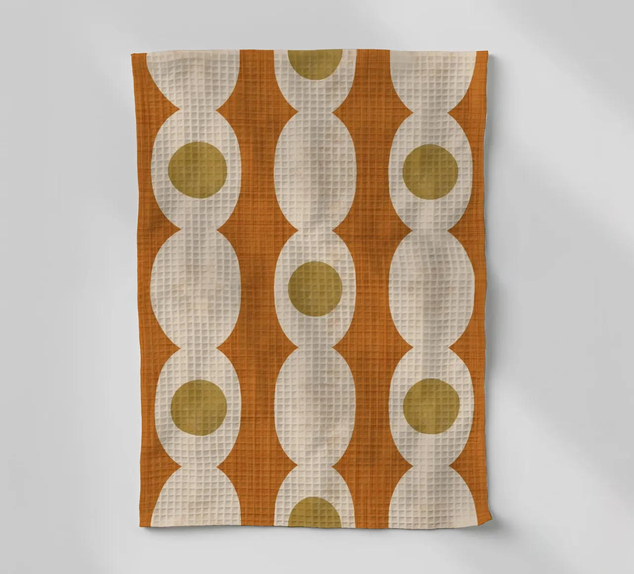 Retro Mod Geo Chain - Ocher - Mid Century Modern canovaccio da cucina da susanacosta