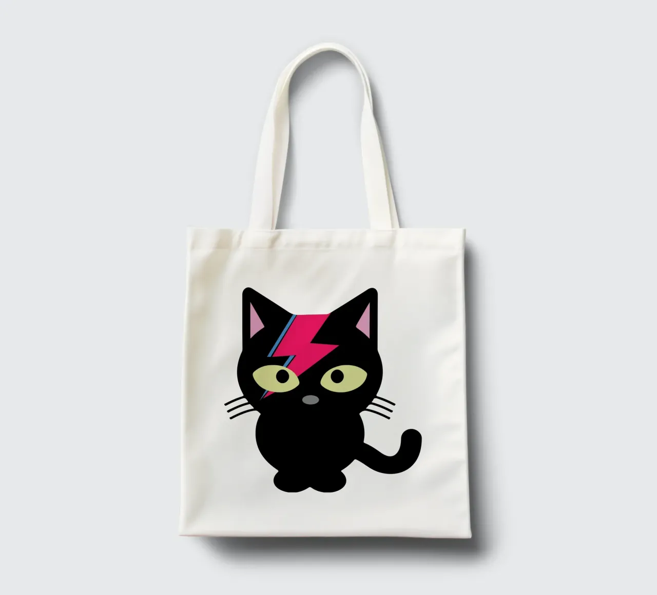 Bowie Kat Grappig Ontwerp jute draagtas van theganduls