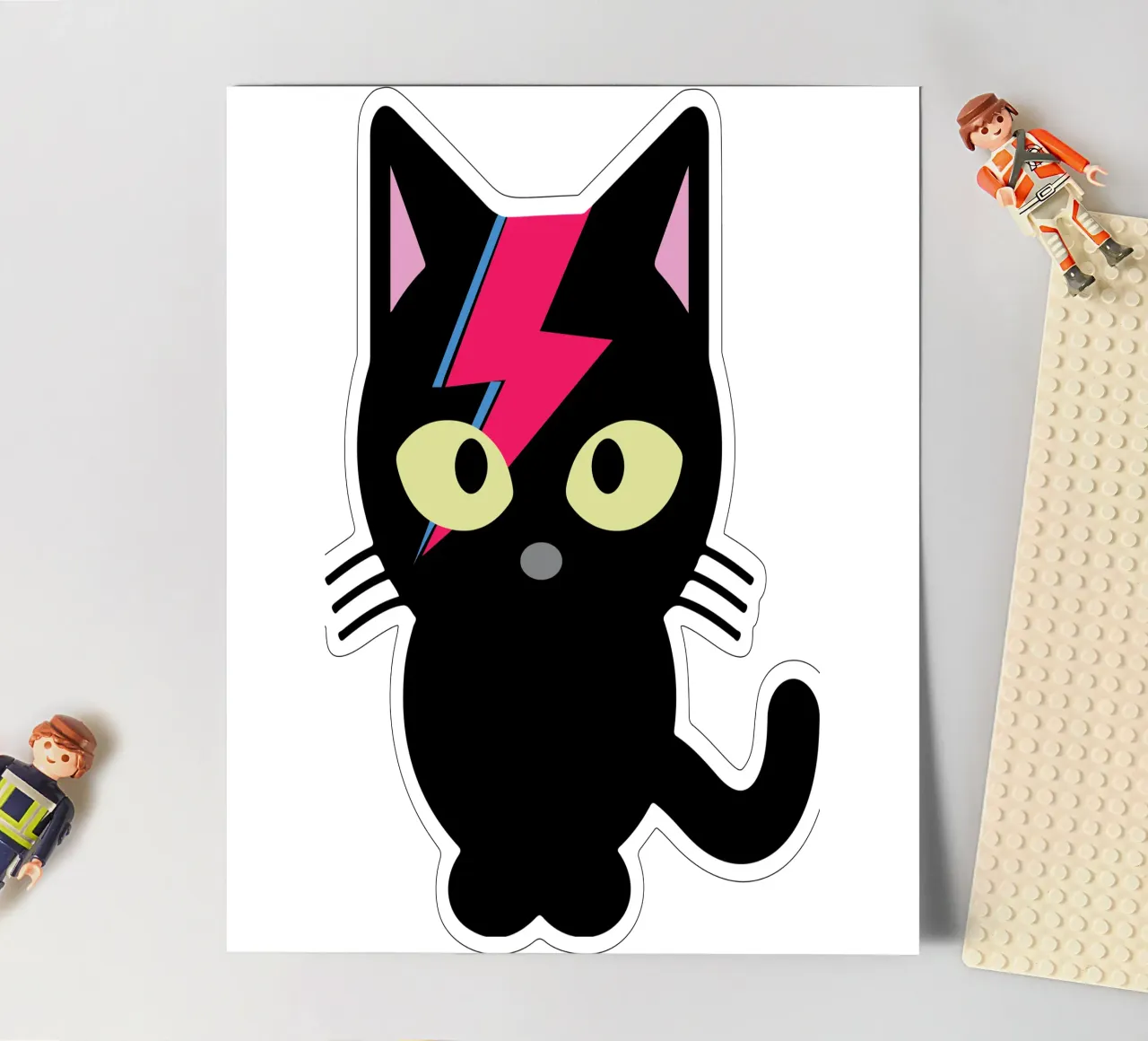 Bowie Cat Funny Design sticker sheet by theganduls