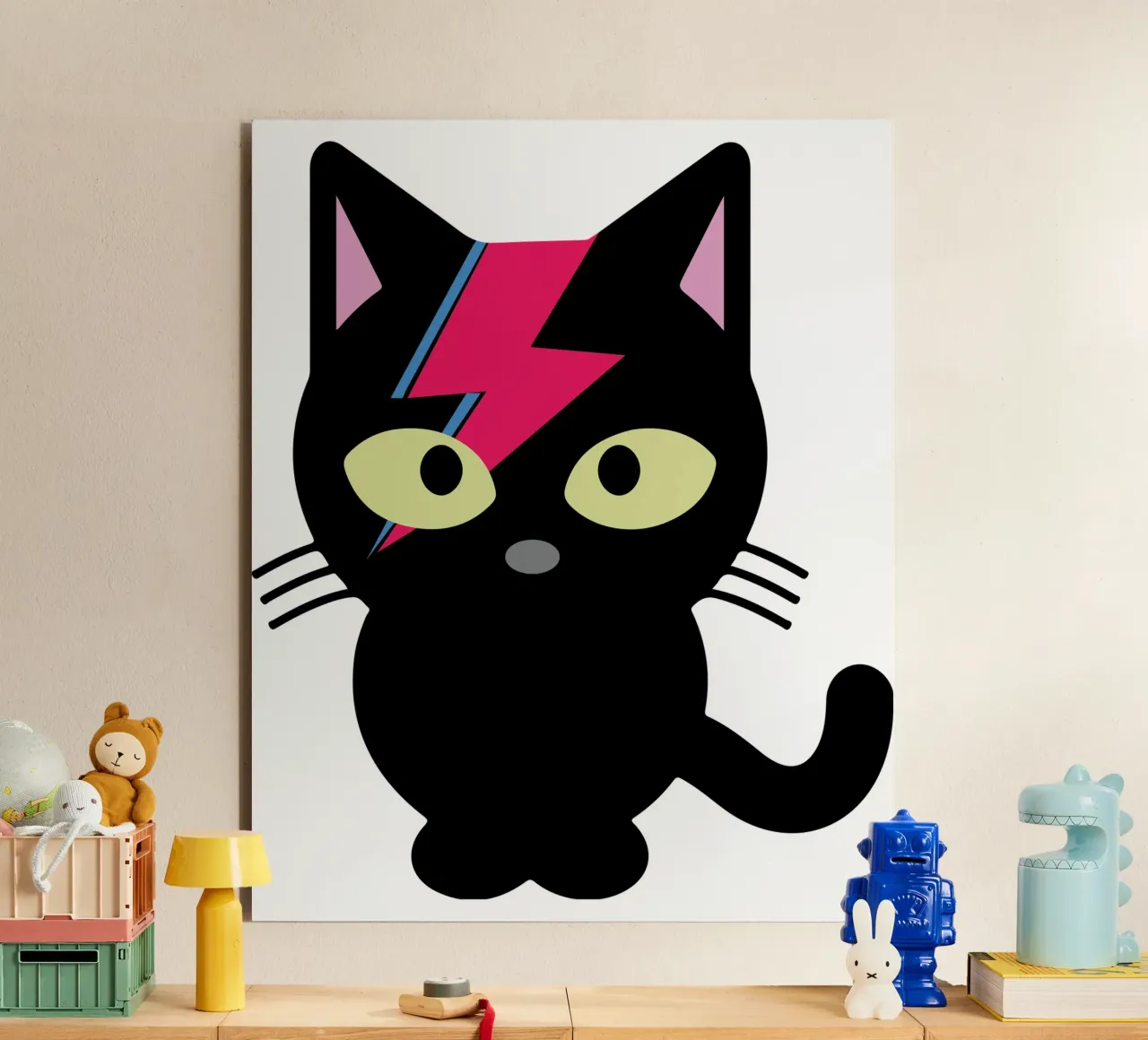 Bowie Cat Funny Design alu-dibond by theganduls