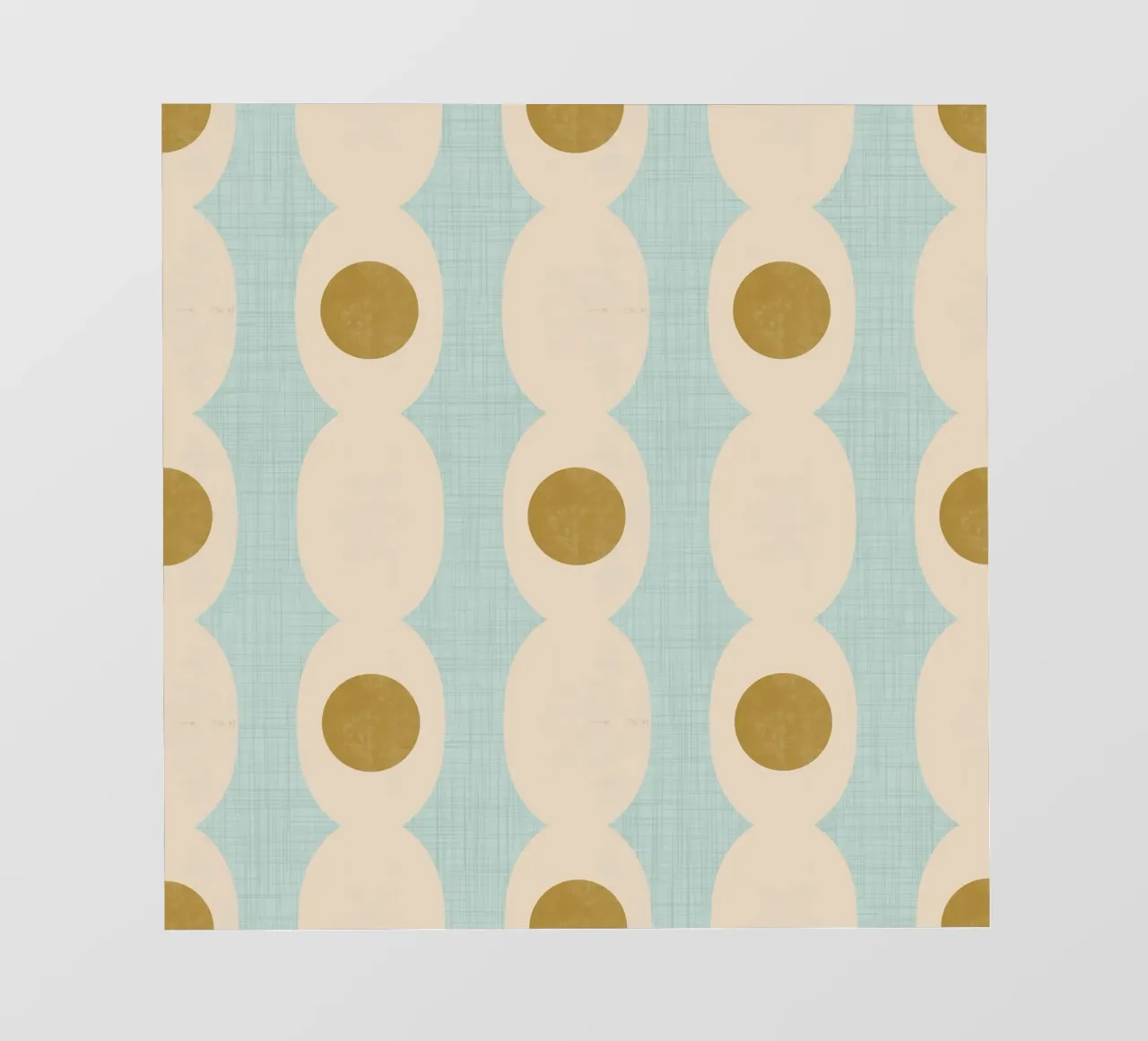 Retro Mod Geo Chain -Baby Blue - Mid Century Modern telo in pvc da susanacosta