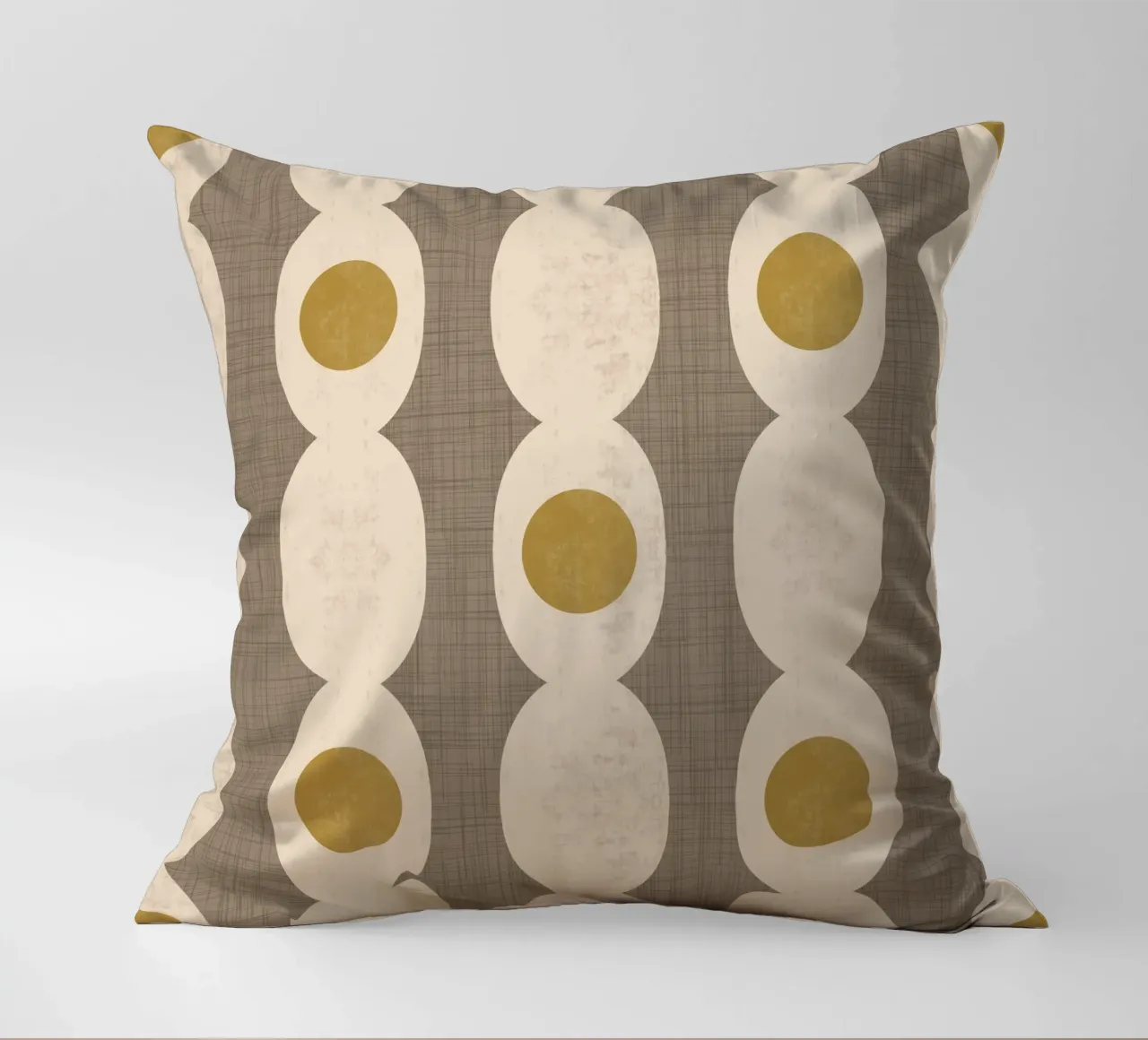 Retro Mod Geo Chain - Taupe - Mid Century Modern cuscino da susanacosta