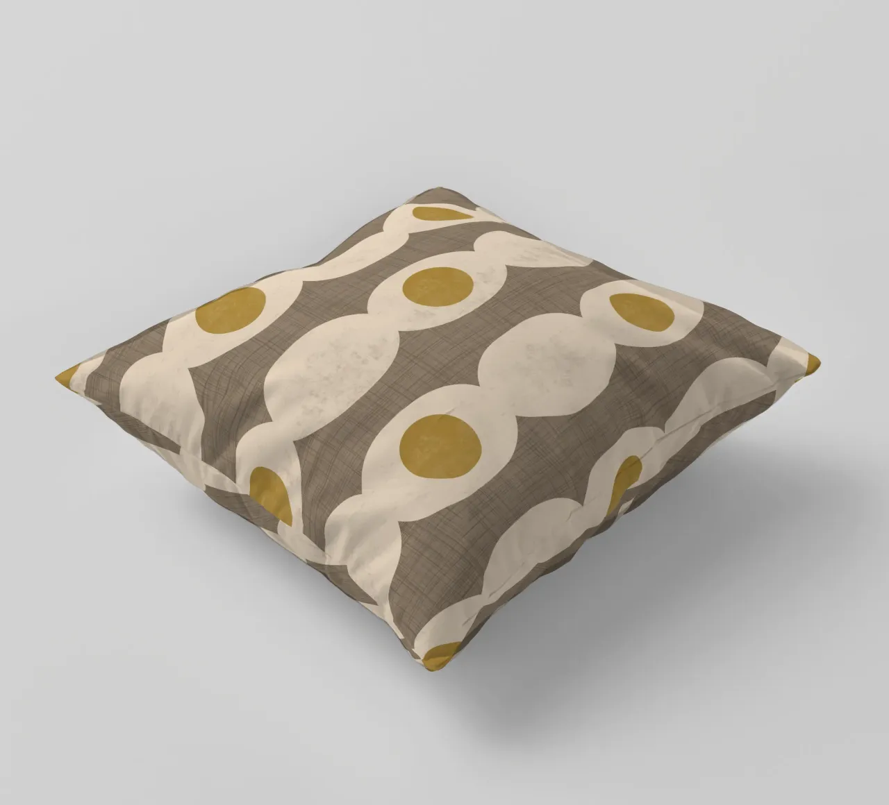 Retro Mod Geo Chain - Taupe - Mid Century Modern cuscino da susanacosta
