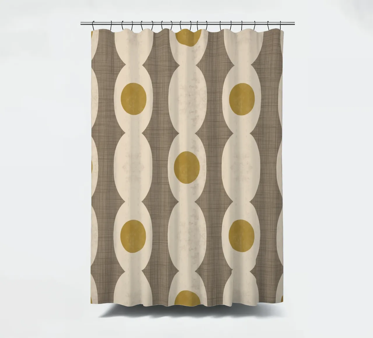 Retro Mod Geo Chain - Taupe - Mid Century Modern tenda da doccia da susanacosta