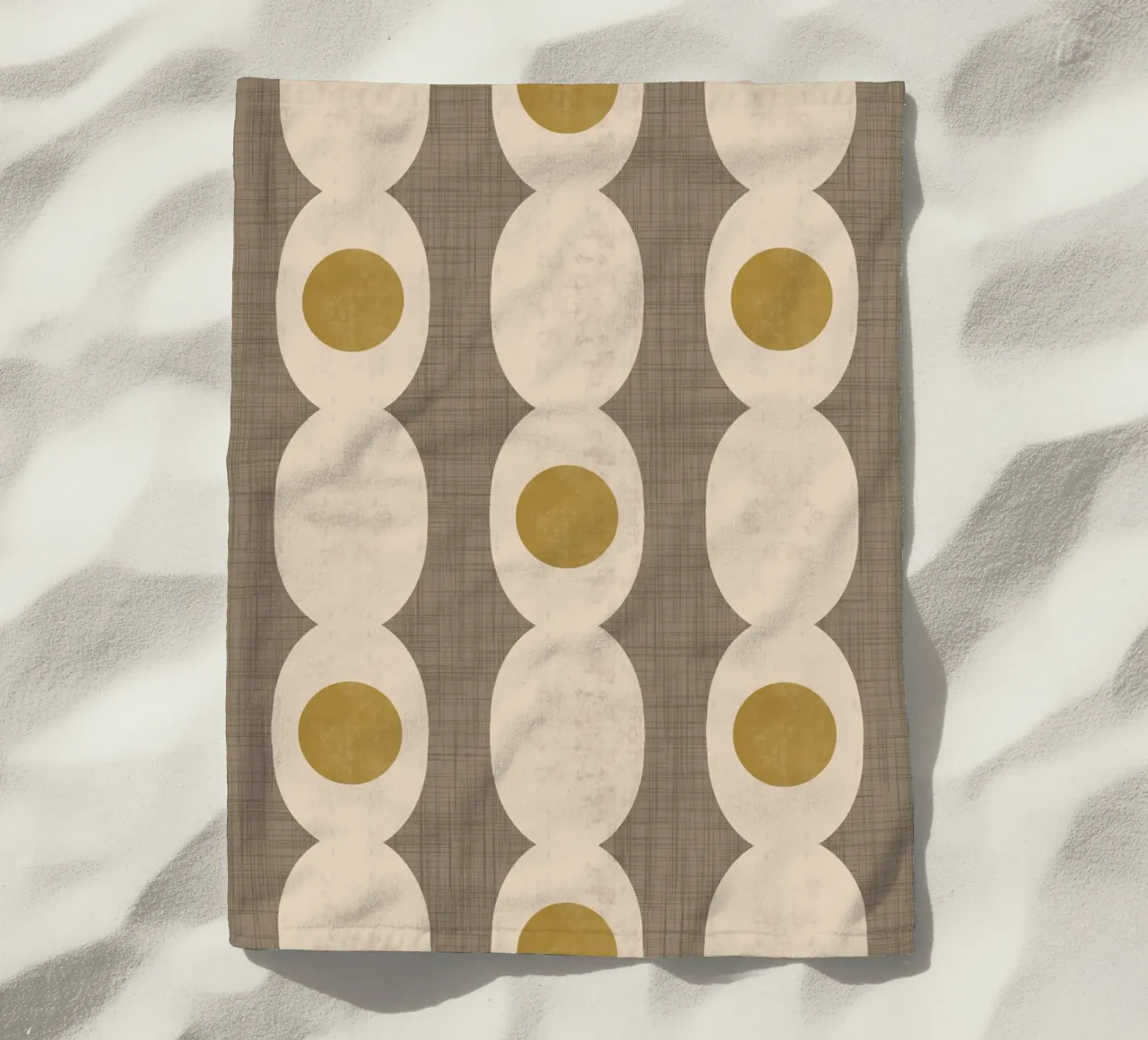 Retro Mod Geo Chain - Taupe - Mid Century Modern telo mare da susanacosta