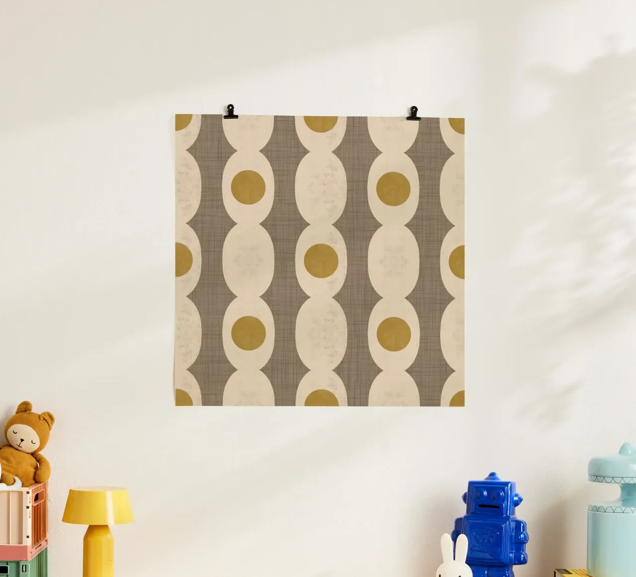 Retro Mod Geo Chain - Taupe - Mid Century Modern carta hahnemühle da susanacosta