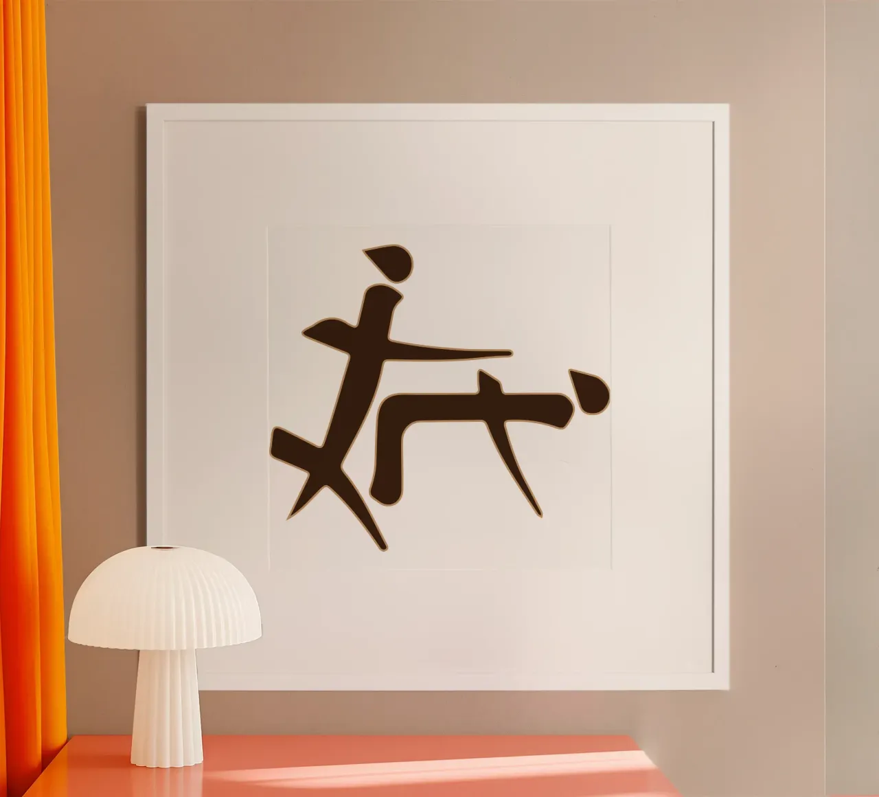 Scrittura a mano asiatica divertente sul sesso poster con telaio in alluminio da theganduls
