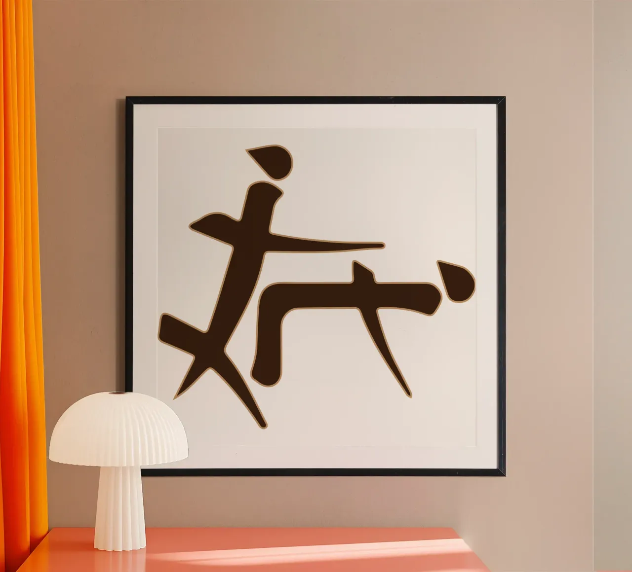 Scrittura a mano asiatica divertente sul sesso poster con telaio in alluminio da theganduls