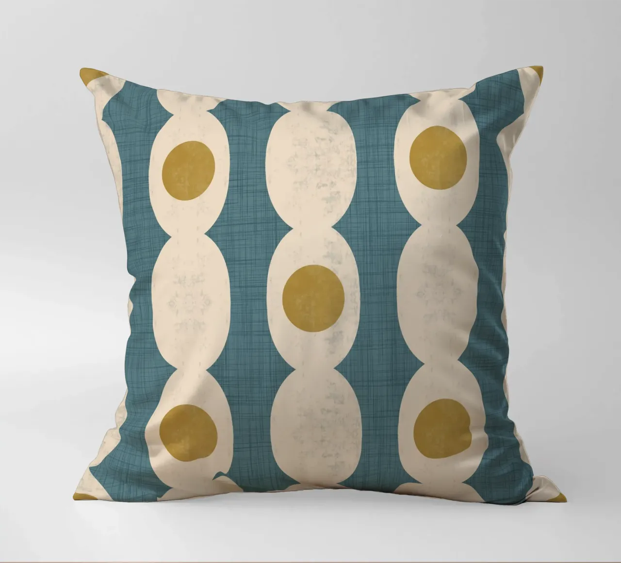 Retro Mod Geo Chain - Slate Blue - Mid Century Modern cuscino da susanacosta