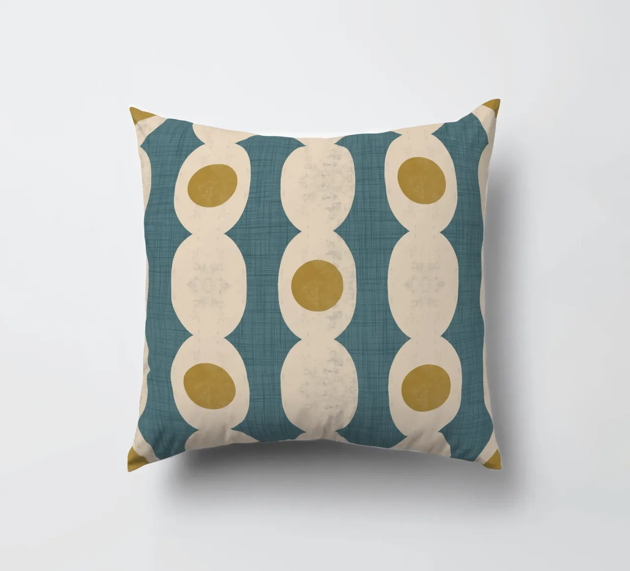 Retro Mod Geo Chain - Slate Blue - Mid Century Modern cuscino da susanacosta