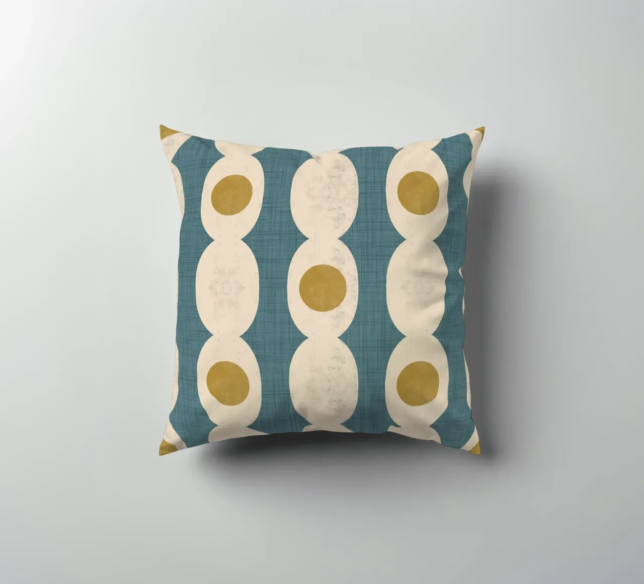 Retro Mod Geo Chain - Slate Blue - Mid Century Modern cuscino da susanacosta