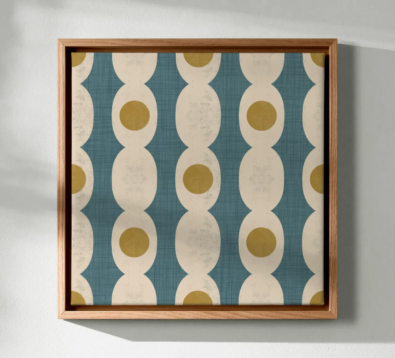 Retro Mod Geo Chain - Slate Blue - Mid Century Modern canvas by susanacosta