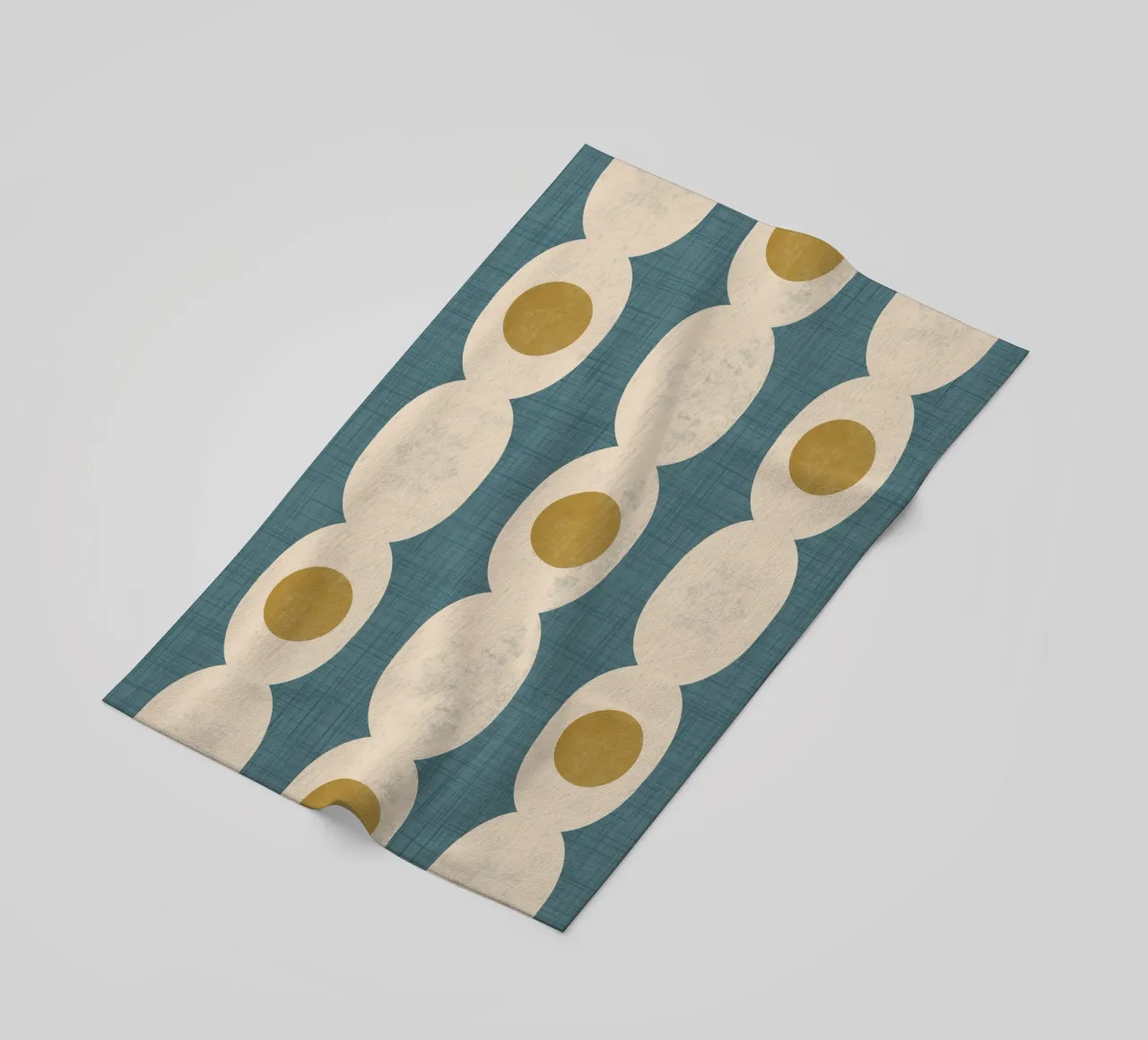 Retro Mod Geo Chain - Slate Blue - Mid Century Modern telo mare da susanacosta