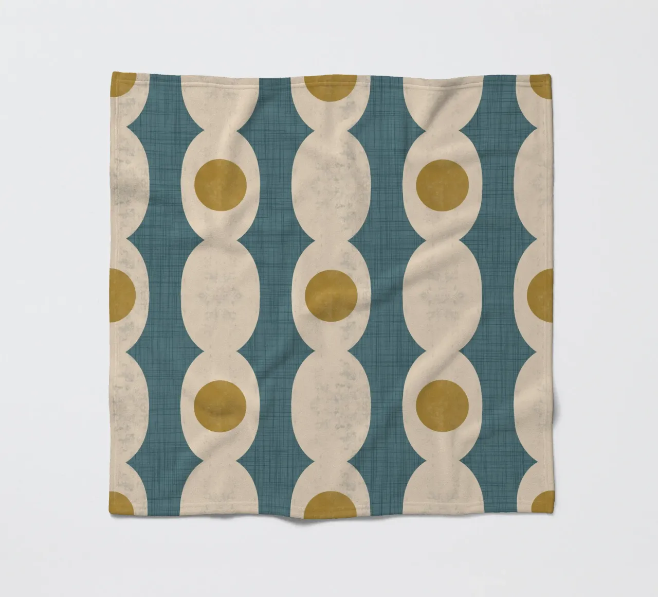 Retro Mod Geo Chain - Slate Blue - Mid Century Modern coperta in pile da susanacosta