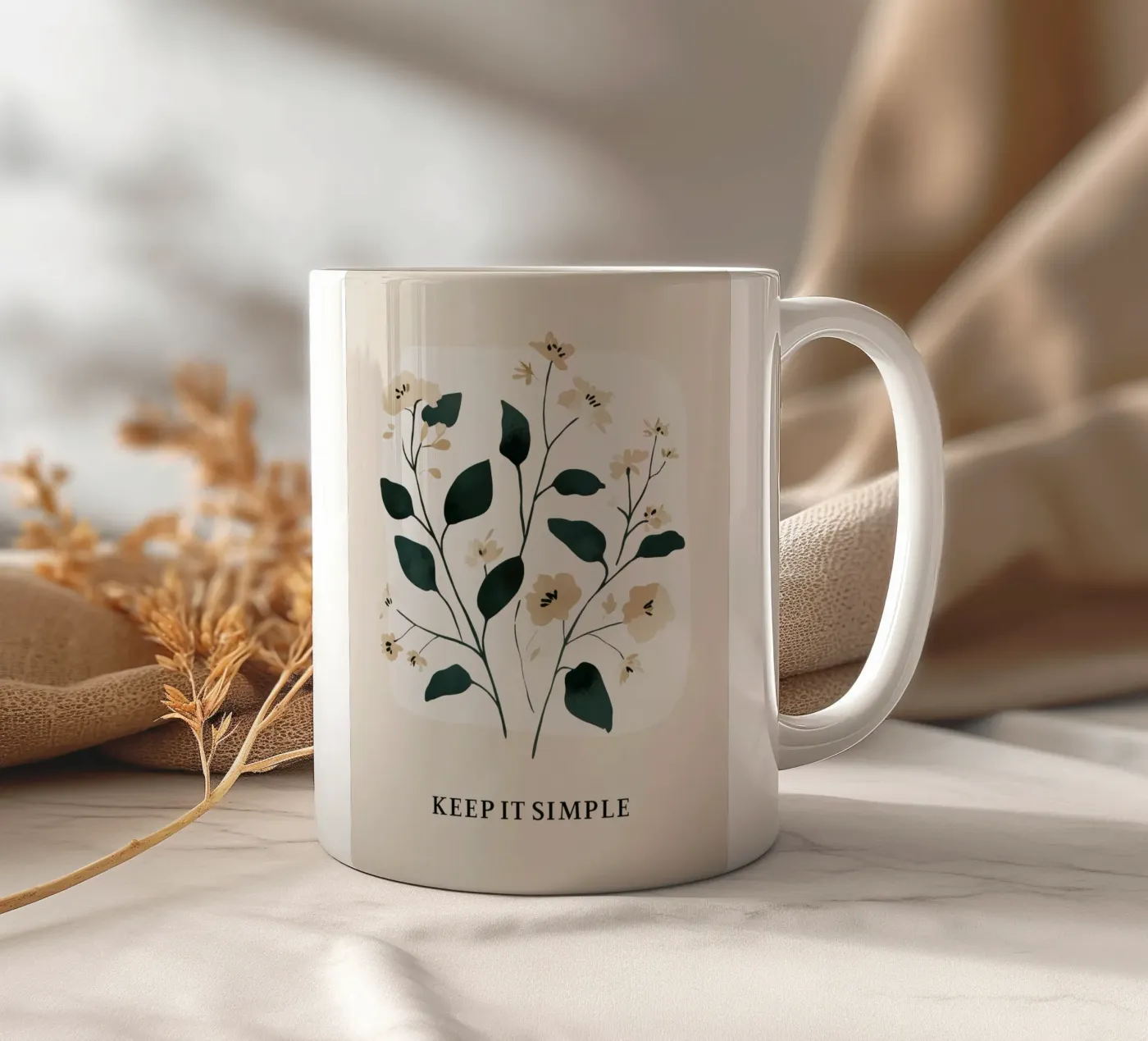 Keep It Simple No 2 ceramic mug by treechild