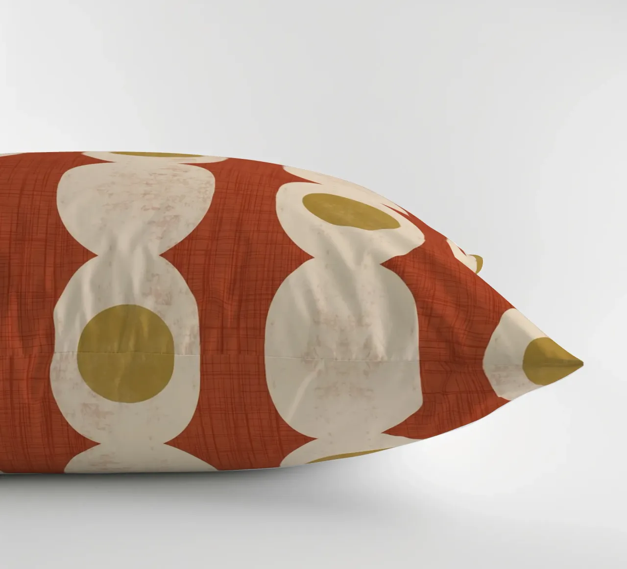Retro Mod Geo Chain - Rust Red - Mid Century Modern decorative cushion by susanacosta