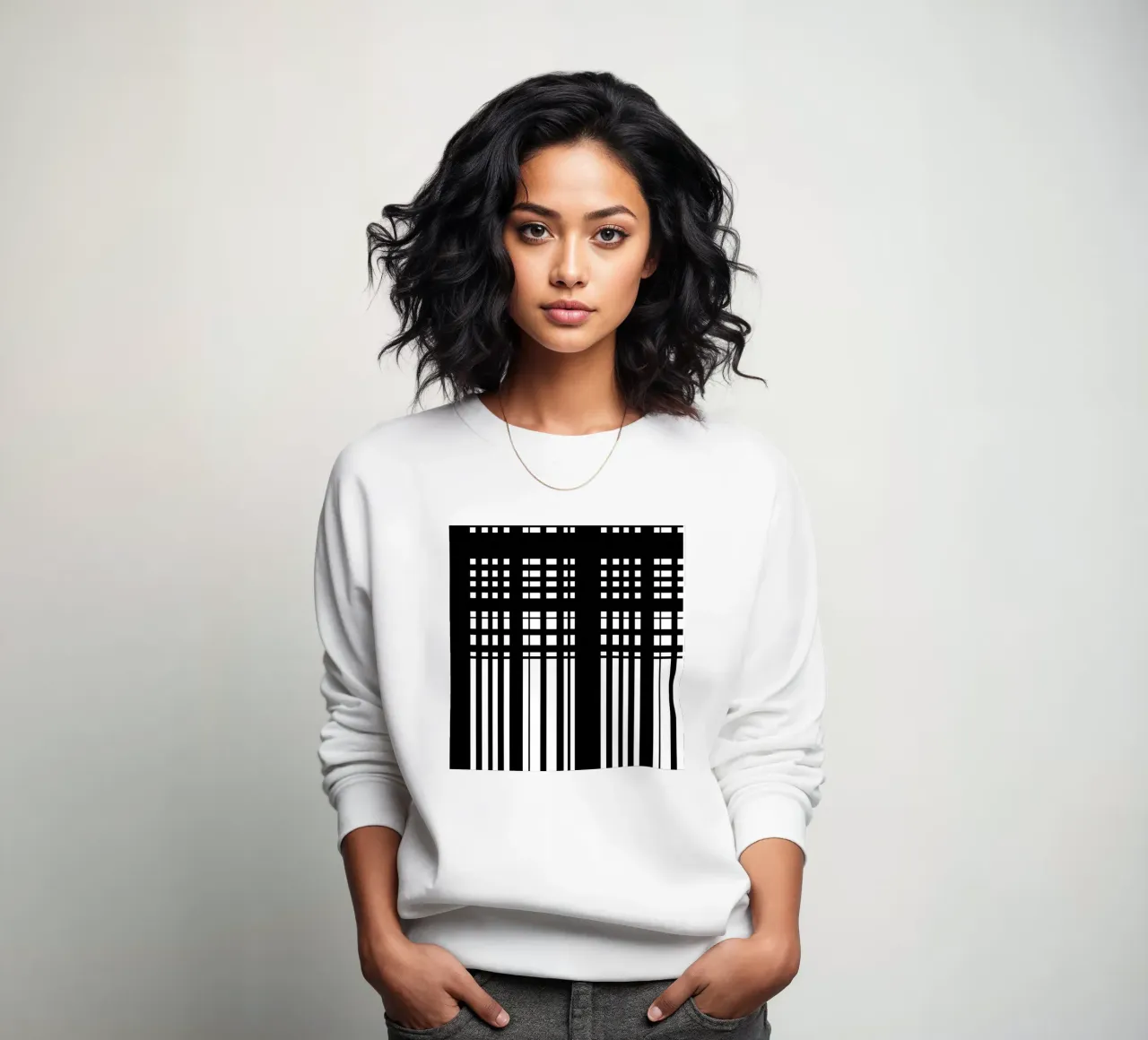 Bianco e nero 4 - Griglie astratte felpa da KHouse Studio