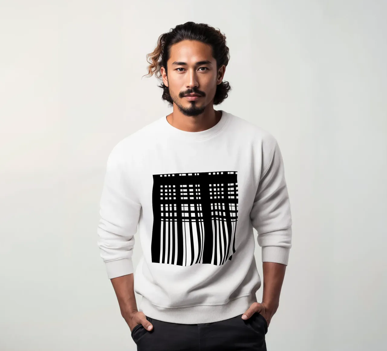 Bianco e nero 4 - Griglie astratte felpa da KHouse Studio