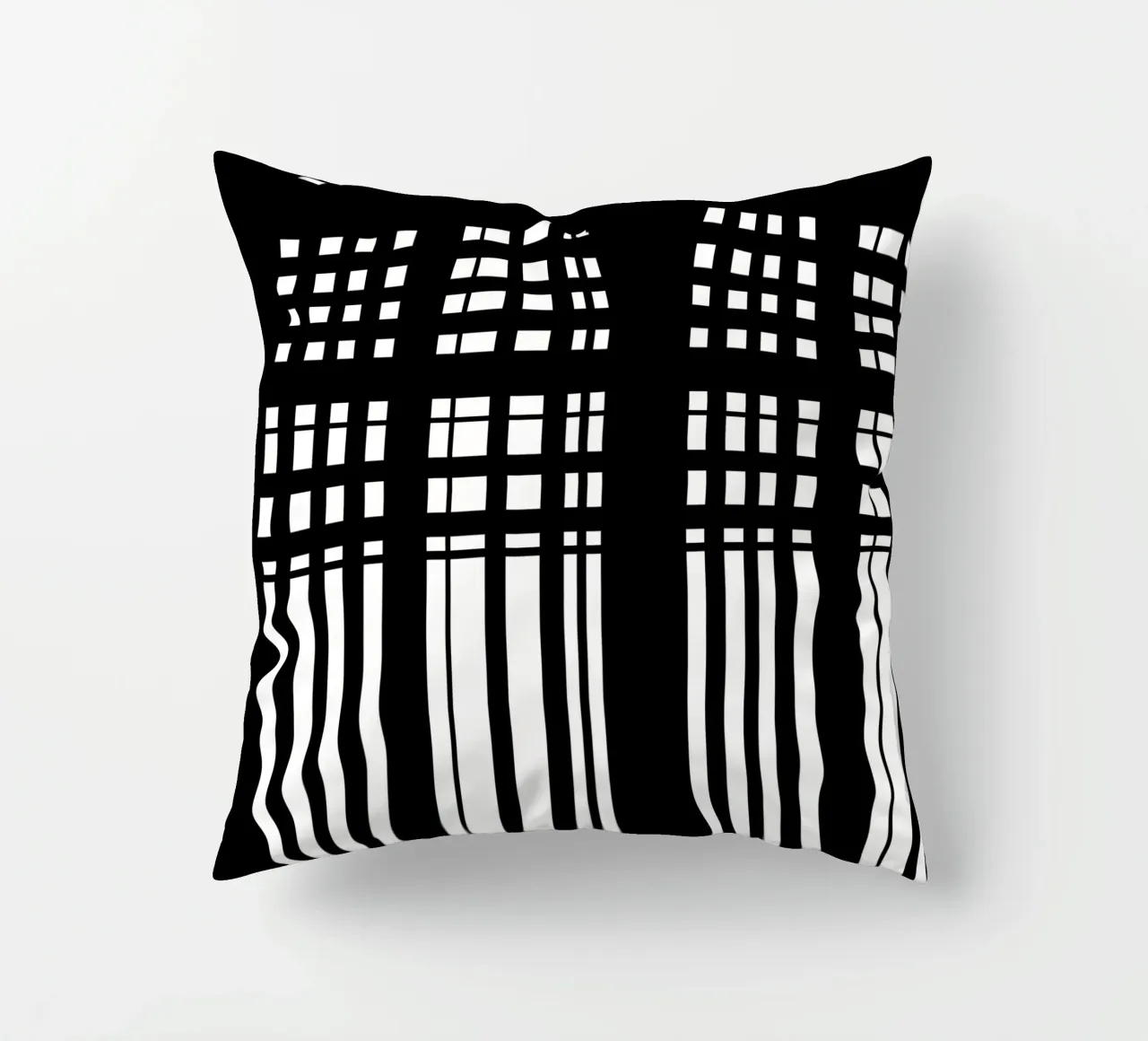 Bianco e nero 4 - Griglie astratte cuscino da KHouse Studio