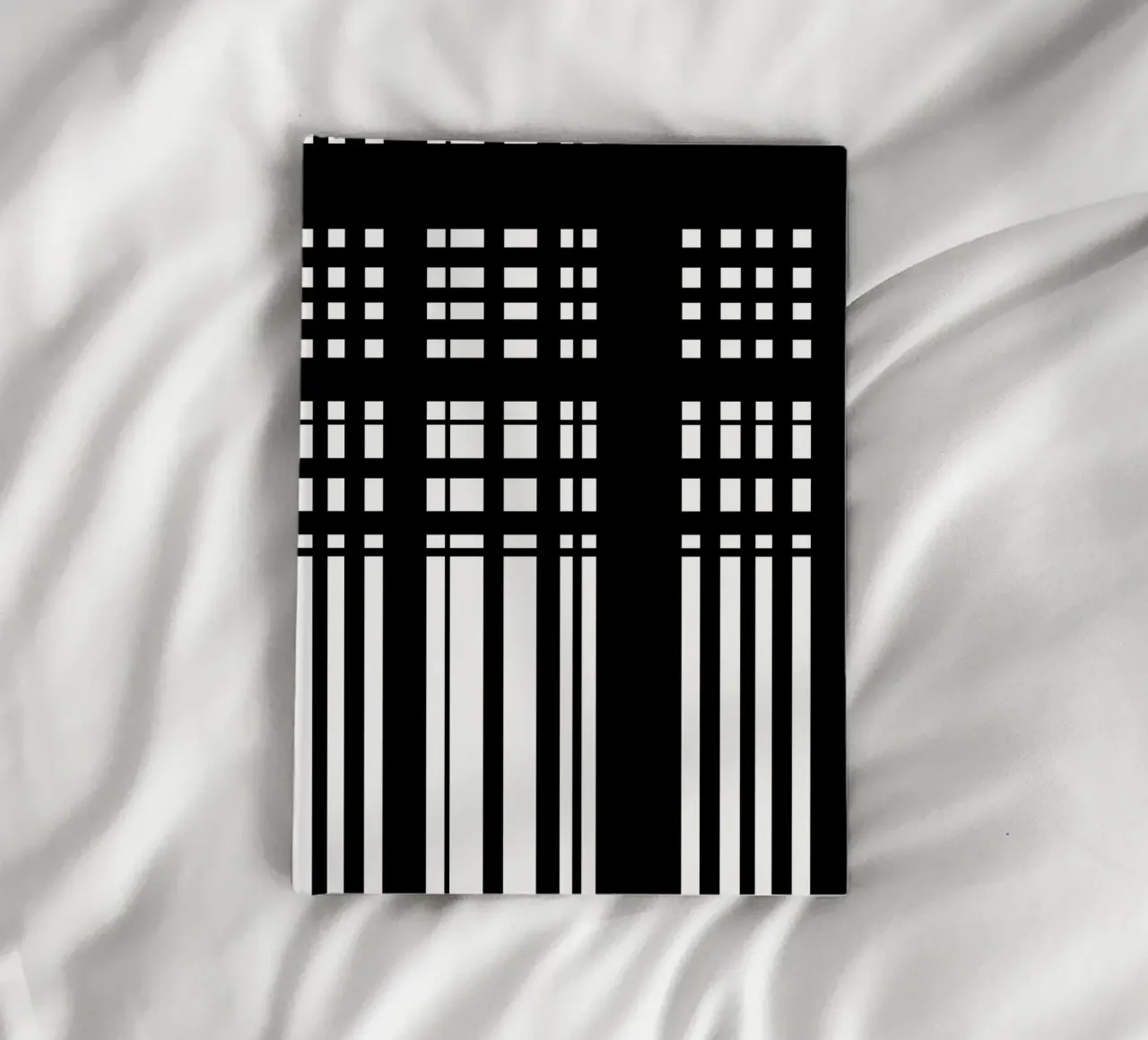 Black & White 4 - Grids Abstract notebook by KHouse Studio