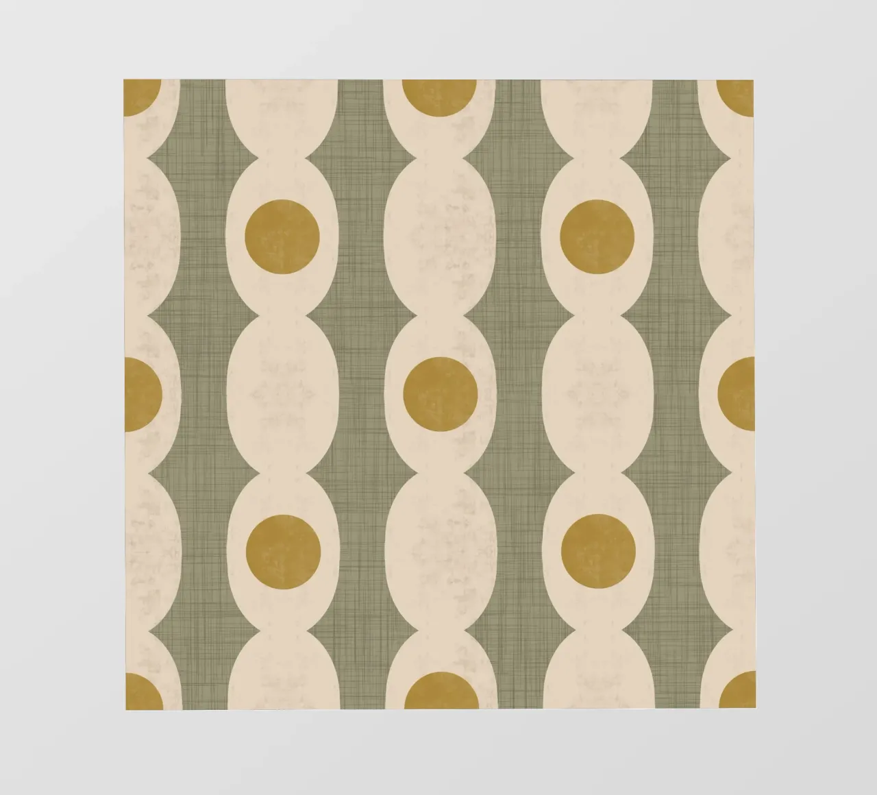 Catena Retro Mod Geo - Verde oliva - Mid Century Modern telo in pvc da susanacosta