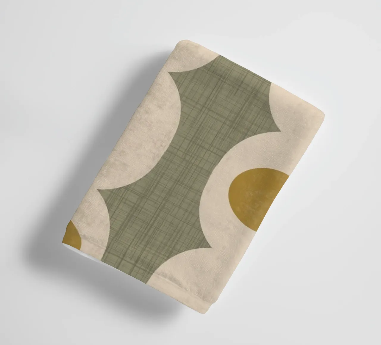 Retro Mod Geo-Ketting - Olijfgroen - Mid Eeuw Modern badhanddoek van susanacosta